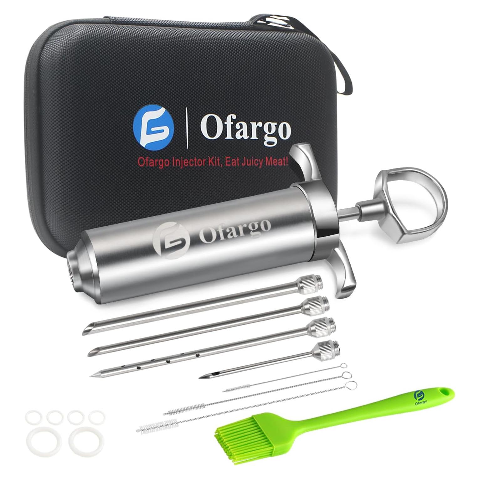 Jeringa Inyectora de Carne Ofargo 2 oz con 4 Agujas y Estuche