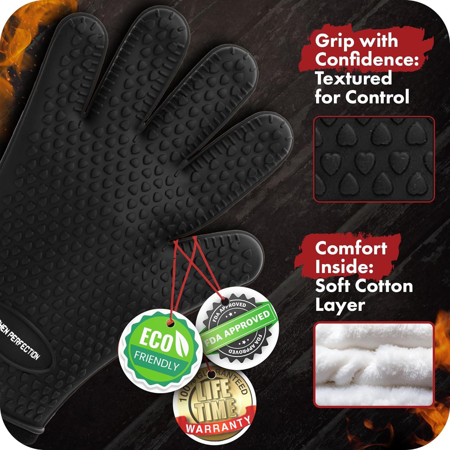 Guantes de Silicona para BBQ Kitchen Perfection - Resistentes al Calor