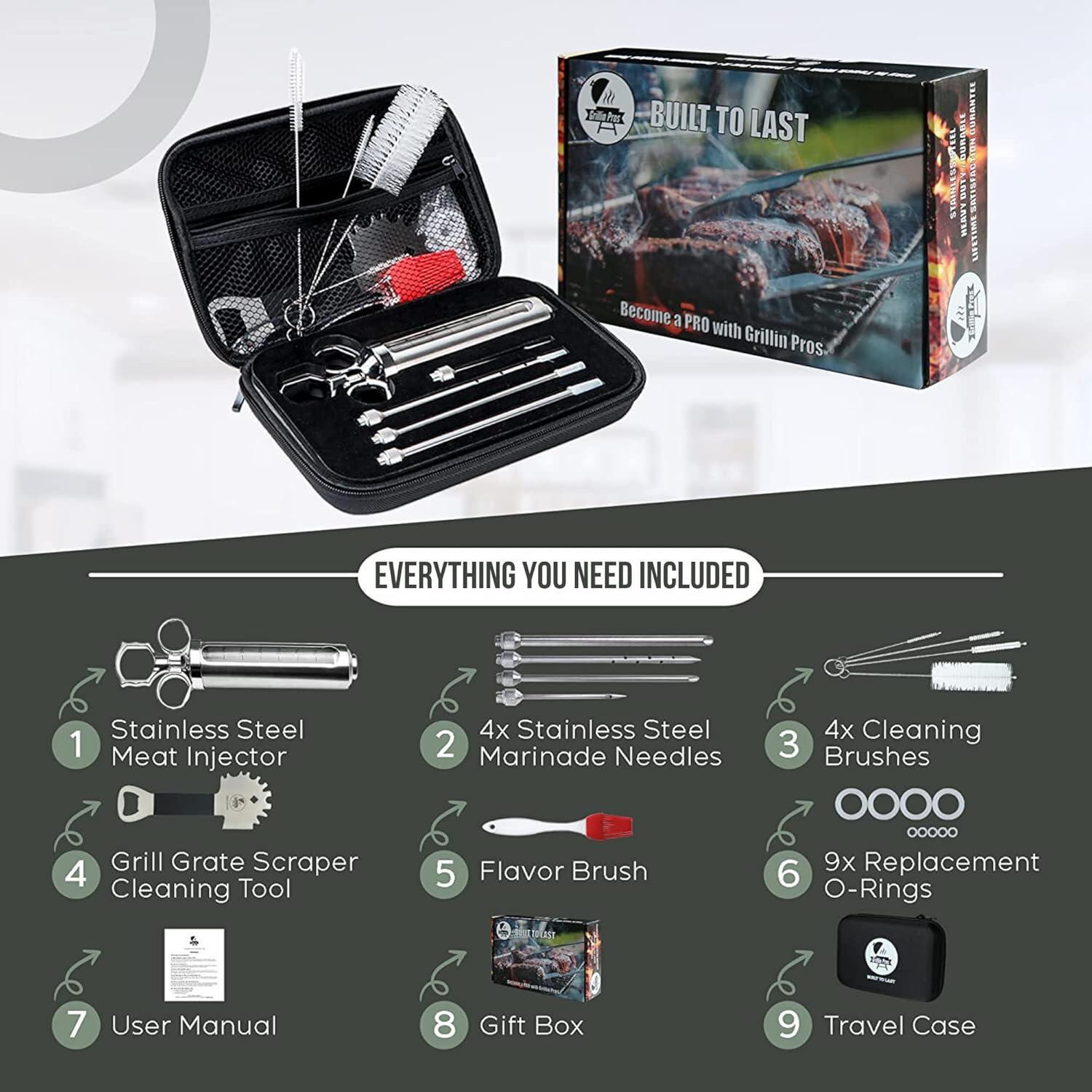 Kit de Jeringa de Marinada Profesional Iron Grillers 2 Oz