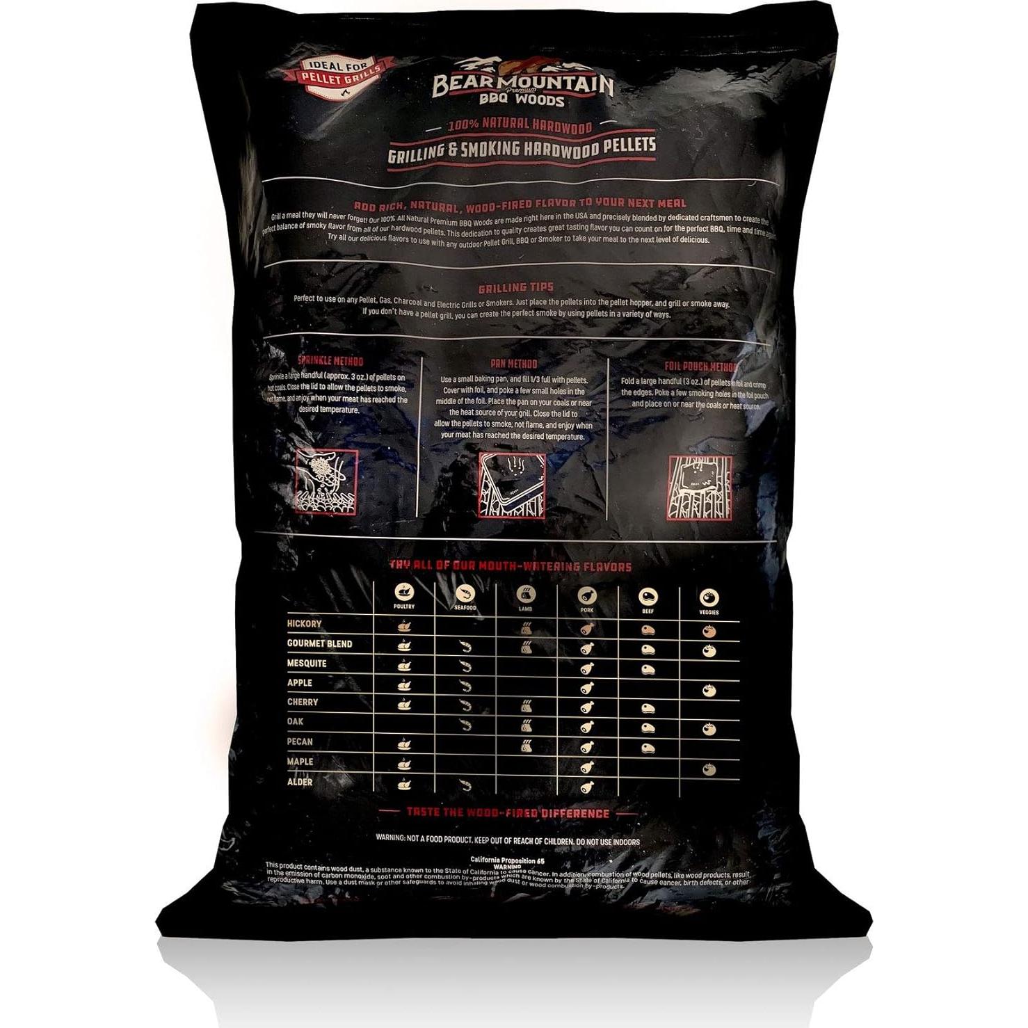 Paquete de 2 Pellets de Madera Dura Bear Mountain 9.07 kg Hickory