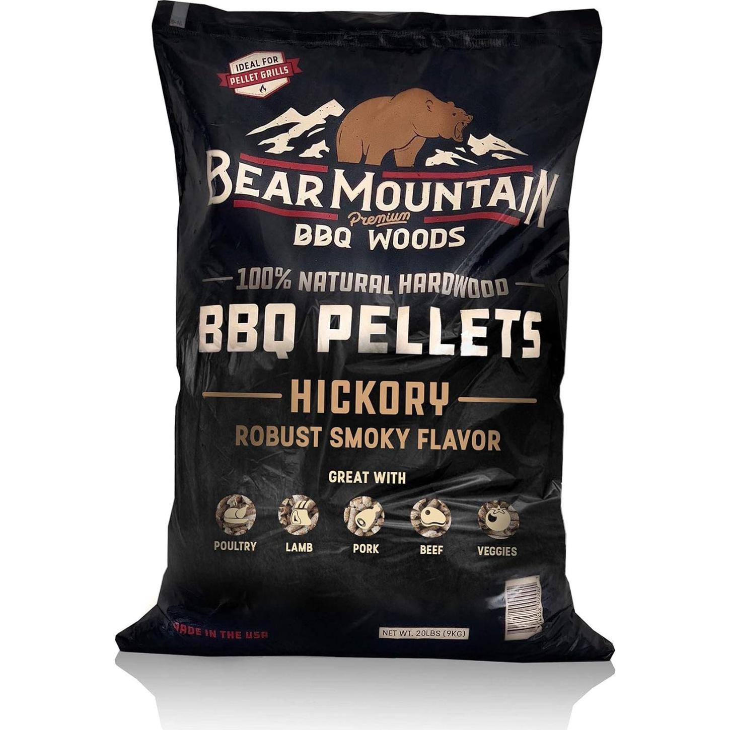 Paquete de 2 Pellets de Madera Dura Bear Mountain 9.07 kg Hickory