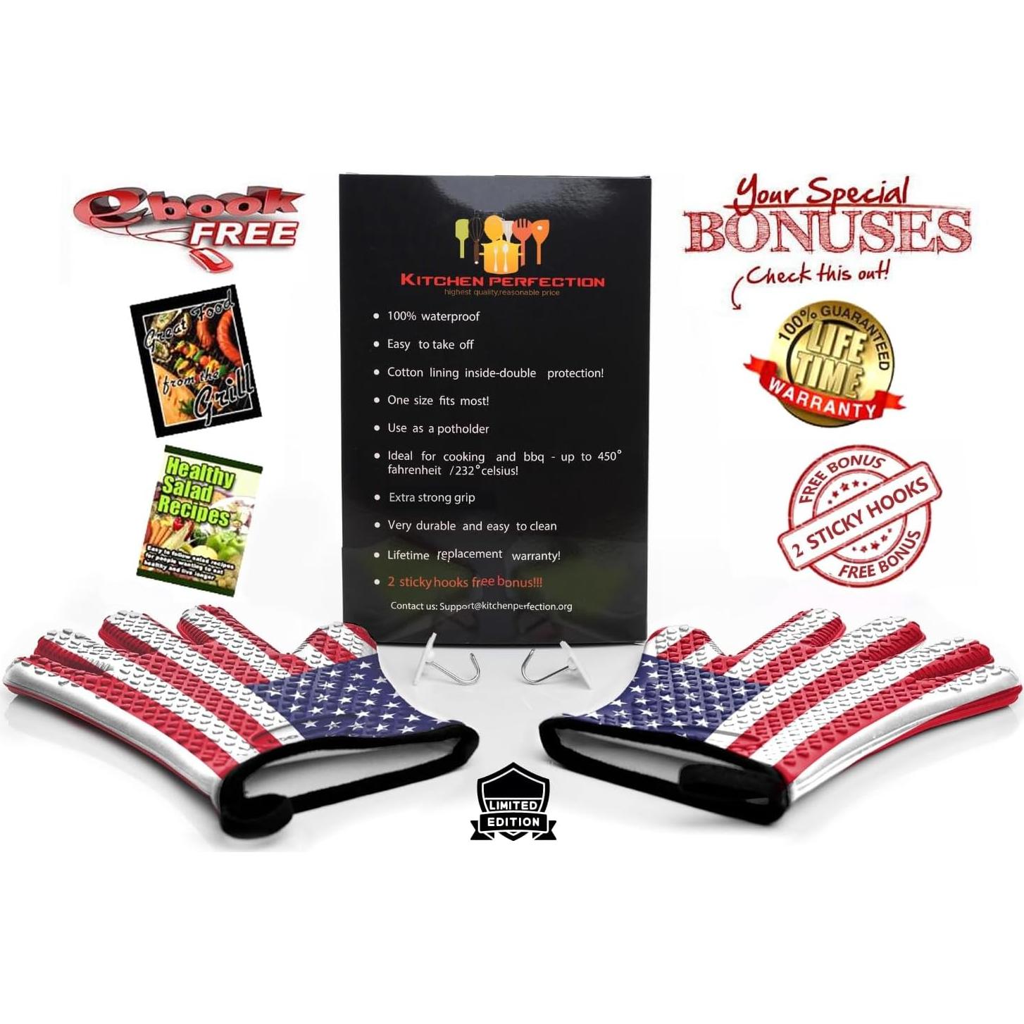 Guantes de Silicona Resistentes al Calor Kitchen Perfection 27.4 cm