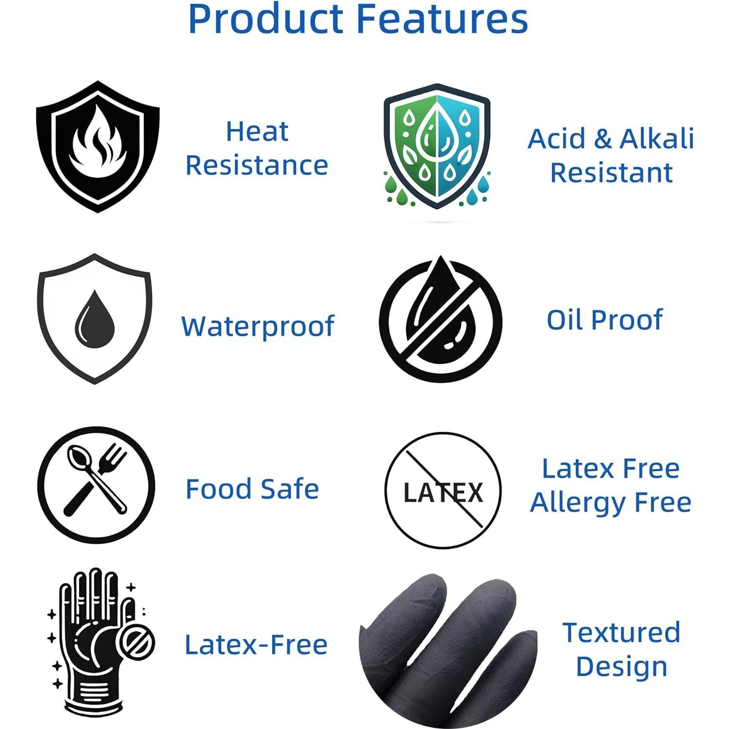 Guantes de BBQ FayLongSky con Forros de Algodón y Nitrilo