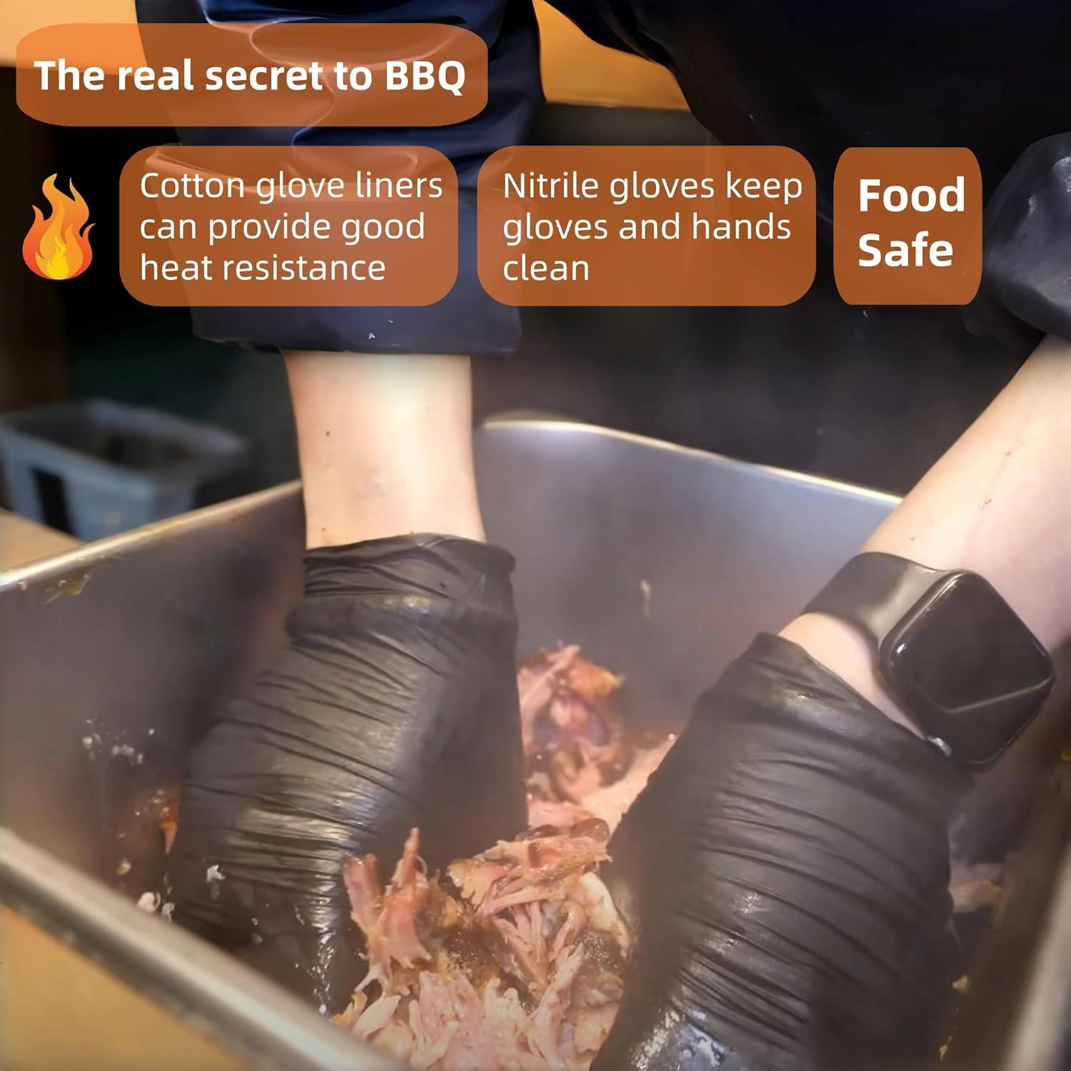 Guantes de BBQ FayLongSky con Forros de Algodón y Nitrilo