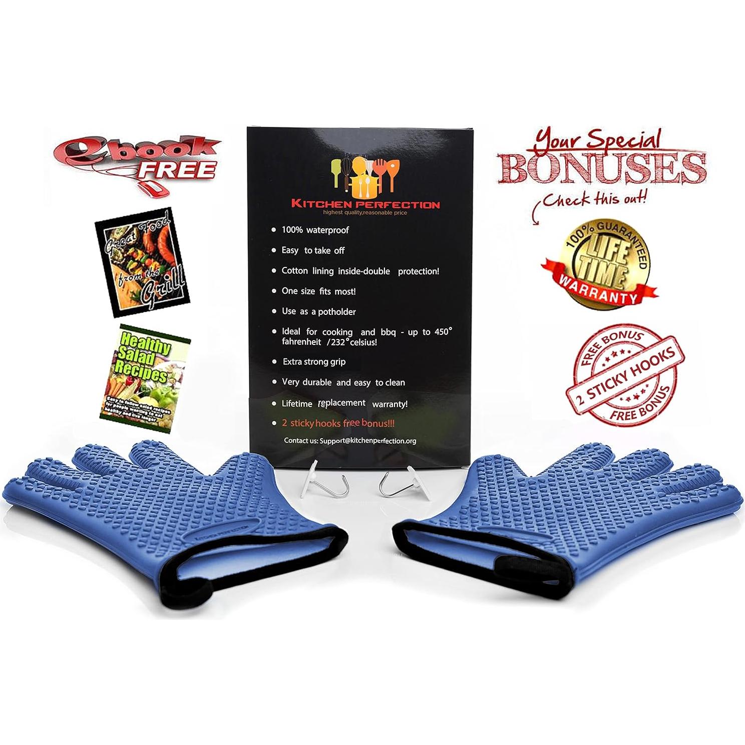 Guantes de Horno de Silicona XL Kitchen Perfection - Resistentes al Calor