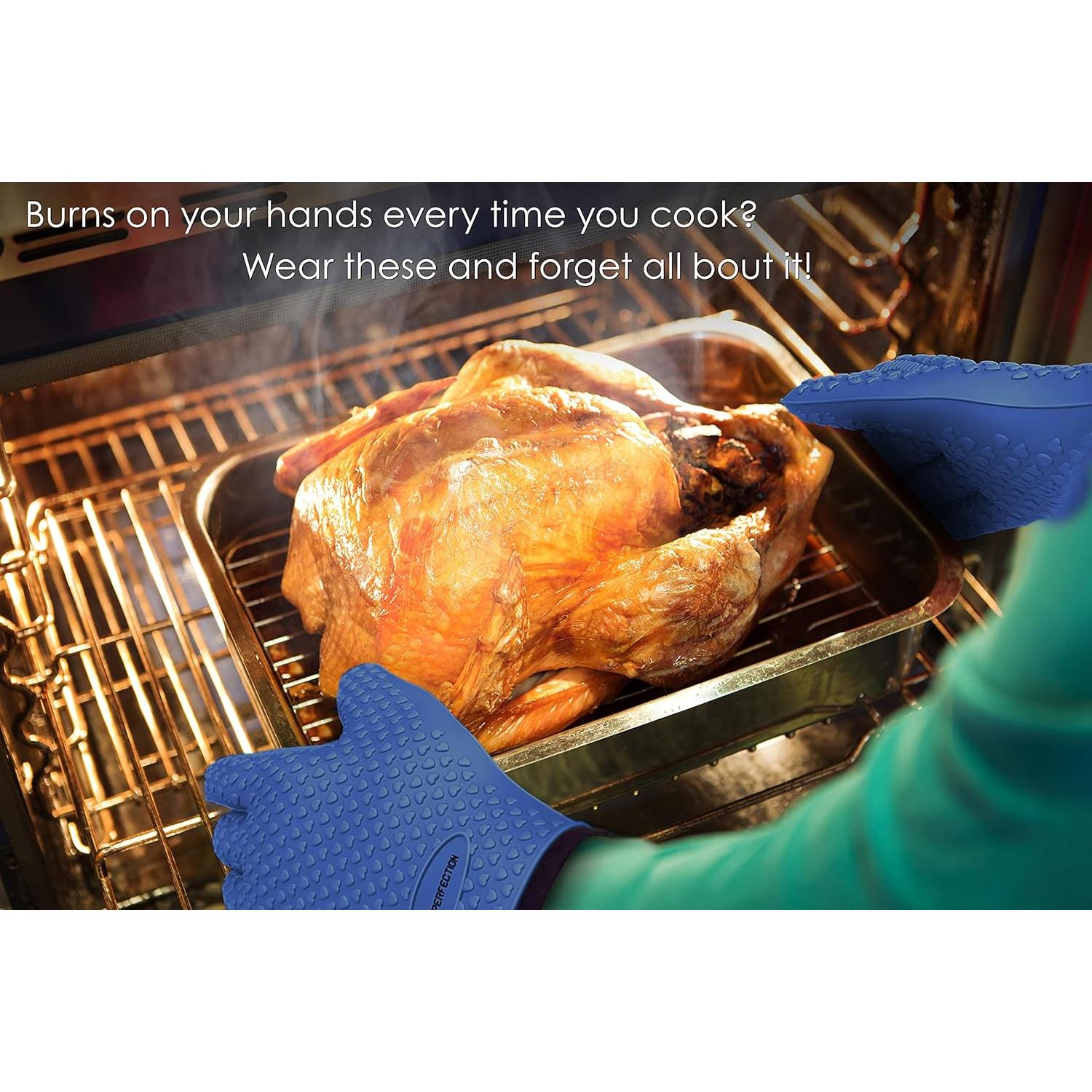 Guantes de Horno de Silicona XL Kitchen Perfection - Resistentes al Calor