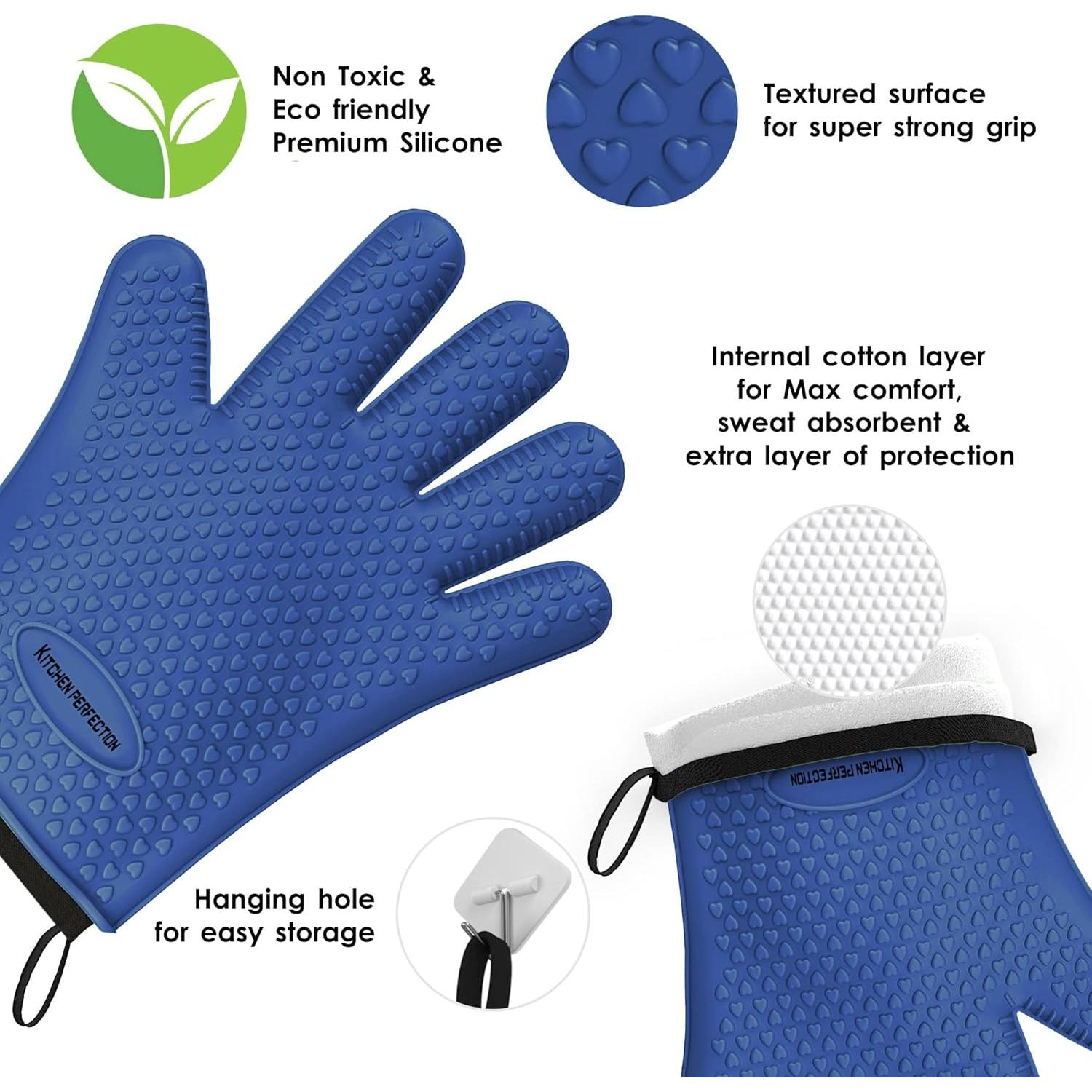 Guantes de Horno de Silicona XL Kitchen Perfection - Resistentes al Calor