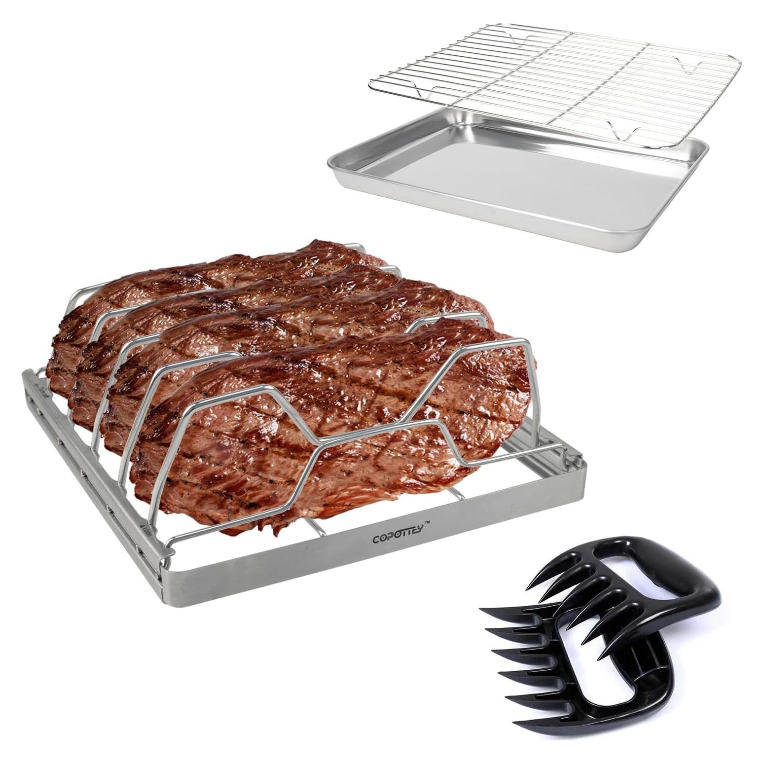 Soporte Plegable para Costillas Yangjiang 10" Acero Inoxidable