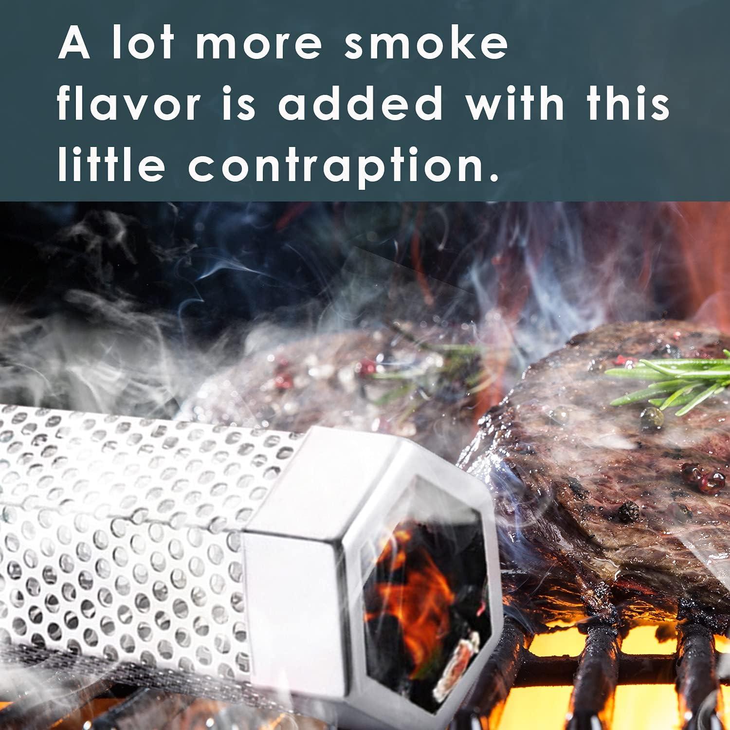 Tubo de Humo Hiisea 30.5 cm Acero Inoxidable para Parrilla