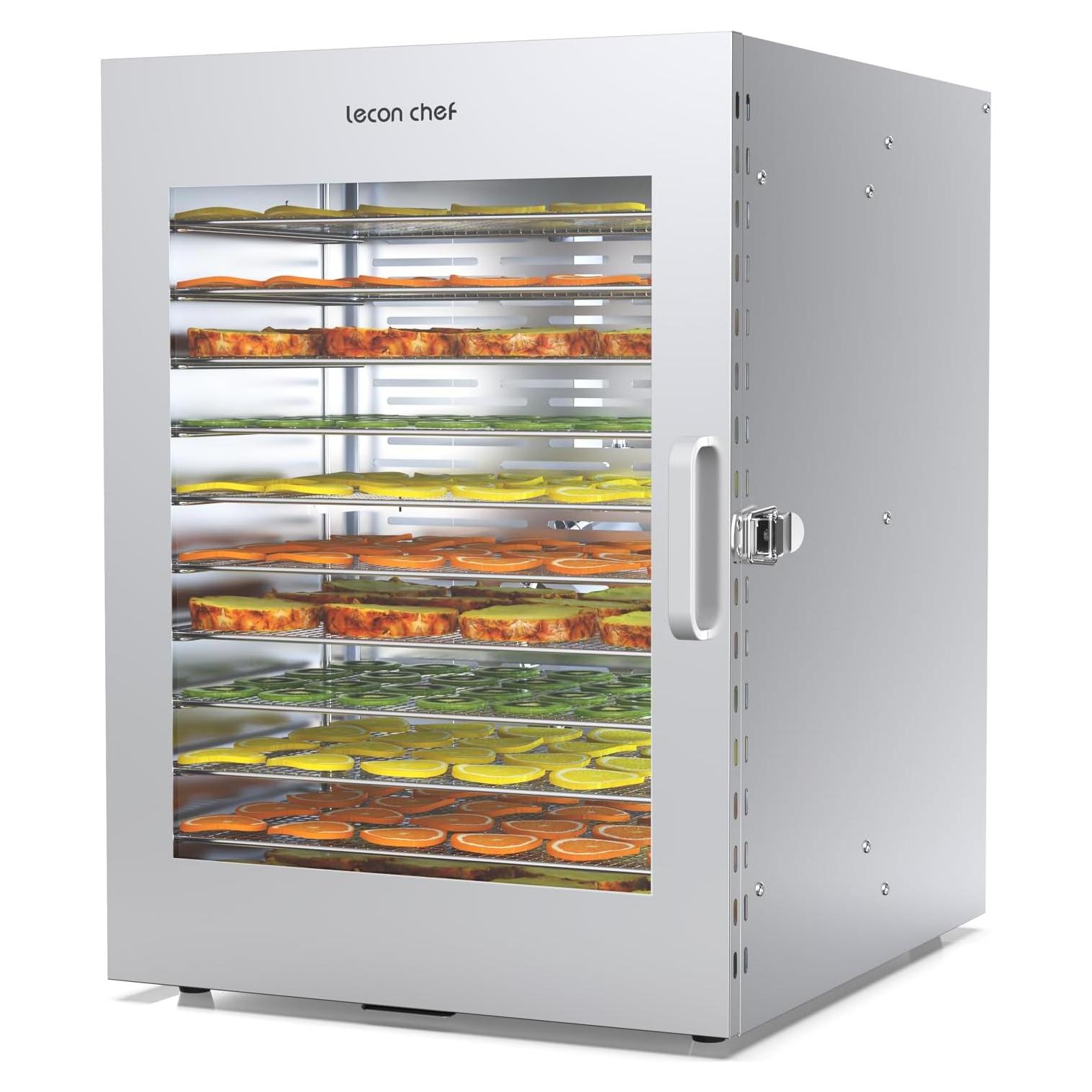 Deshidratadora de Alimentos Leconchef 12 Bandejas Acero Inoxidable 1000W