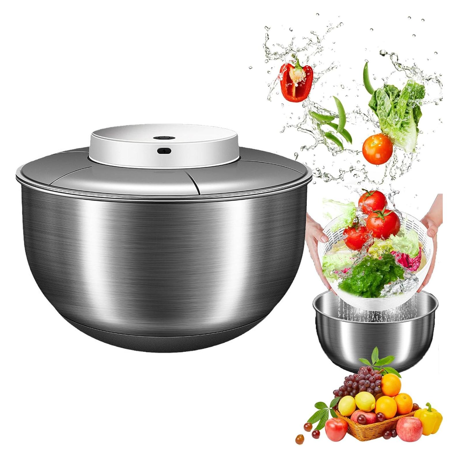 Secadora de Ensaladas Eléctrica nLn Hope 4.8L Acero Inoxidable