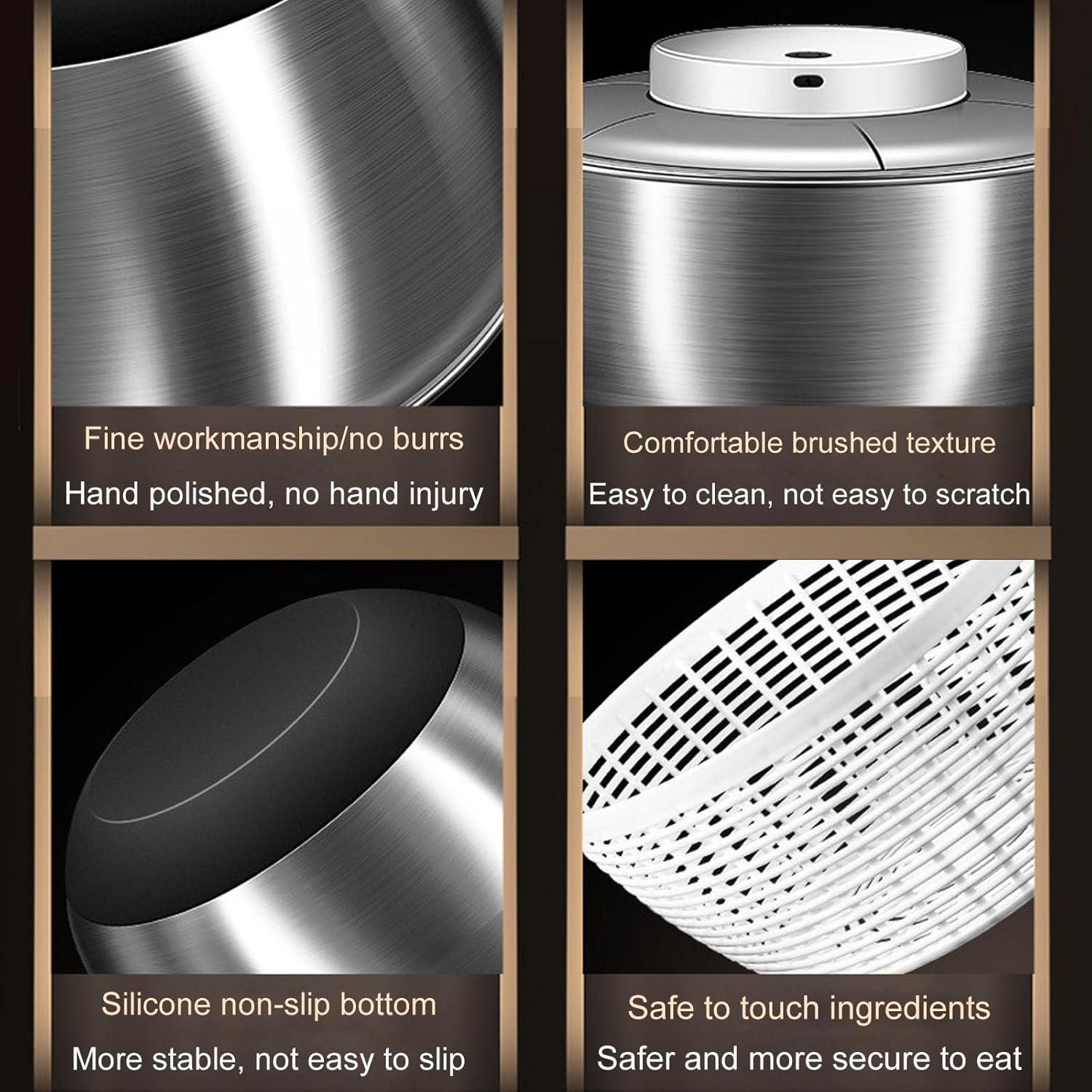 Secadora de Ensaladas Eléctrica nLn Hope 4.8L Acero Inoxidable
