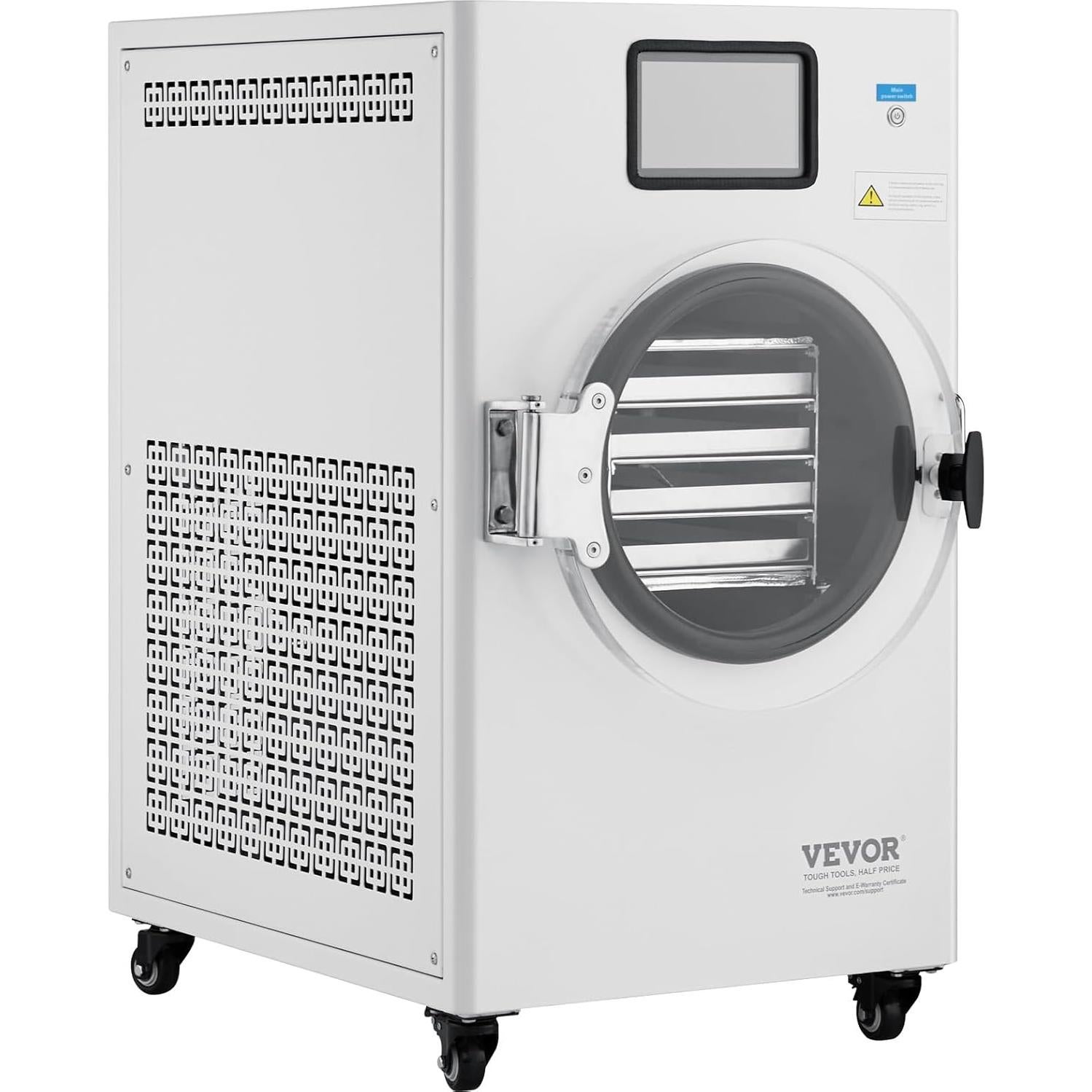 VEVOR Vacuum Freeze Dryer Machine, 8.8-13.2 LBS/Batch Food Freeze Drying Machine with 4-Layer Trays, Vacuum Pump, Adjustable Timer and Temperature Control, for Fruits Vegetables Meat, White