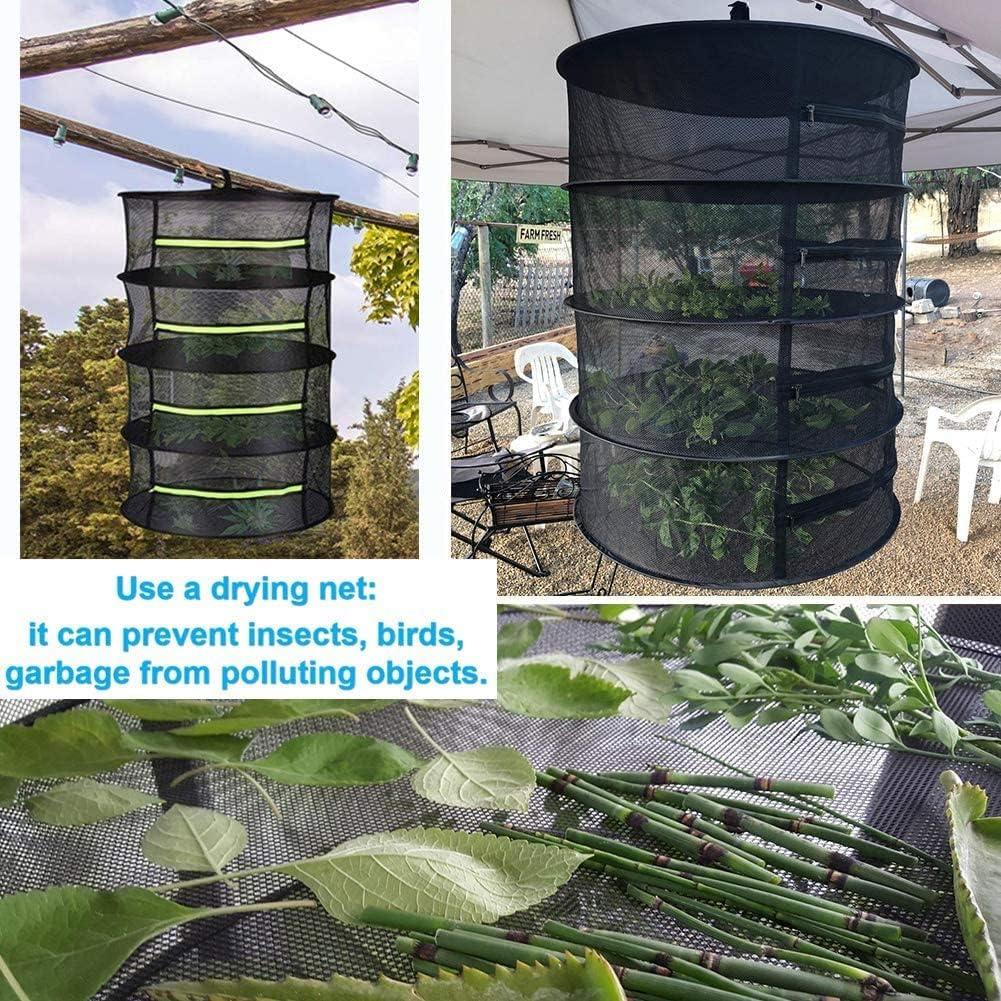 Drying Rack Plant Net Premium Mesh Tents Dryer kit Hanging Clothes Net Folding Nylon Netting Collapsible Mesh Food Dehydrator Receive Storage Carrying Bag 2/4/6 Layer 2FT (4 Layer)