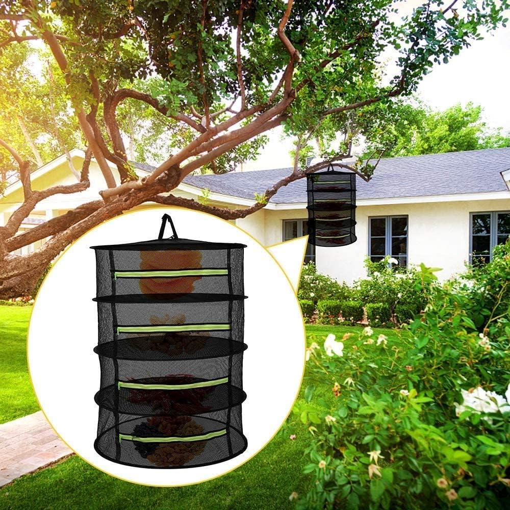 Drying Rack Plant Net Premium Mesh Tents Dryer kit Hanging Clothes Net Folding Nylon Netting Collapsible Mesh Food Dehydrator Receive Storage Carrying Bag 2/4/6 Layer 2FT (4 Layer)
