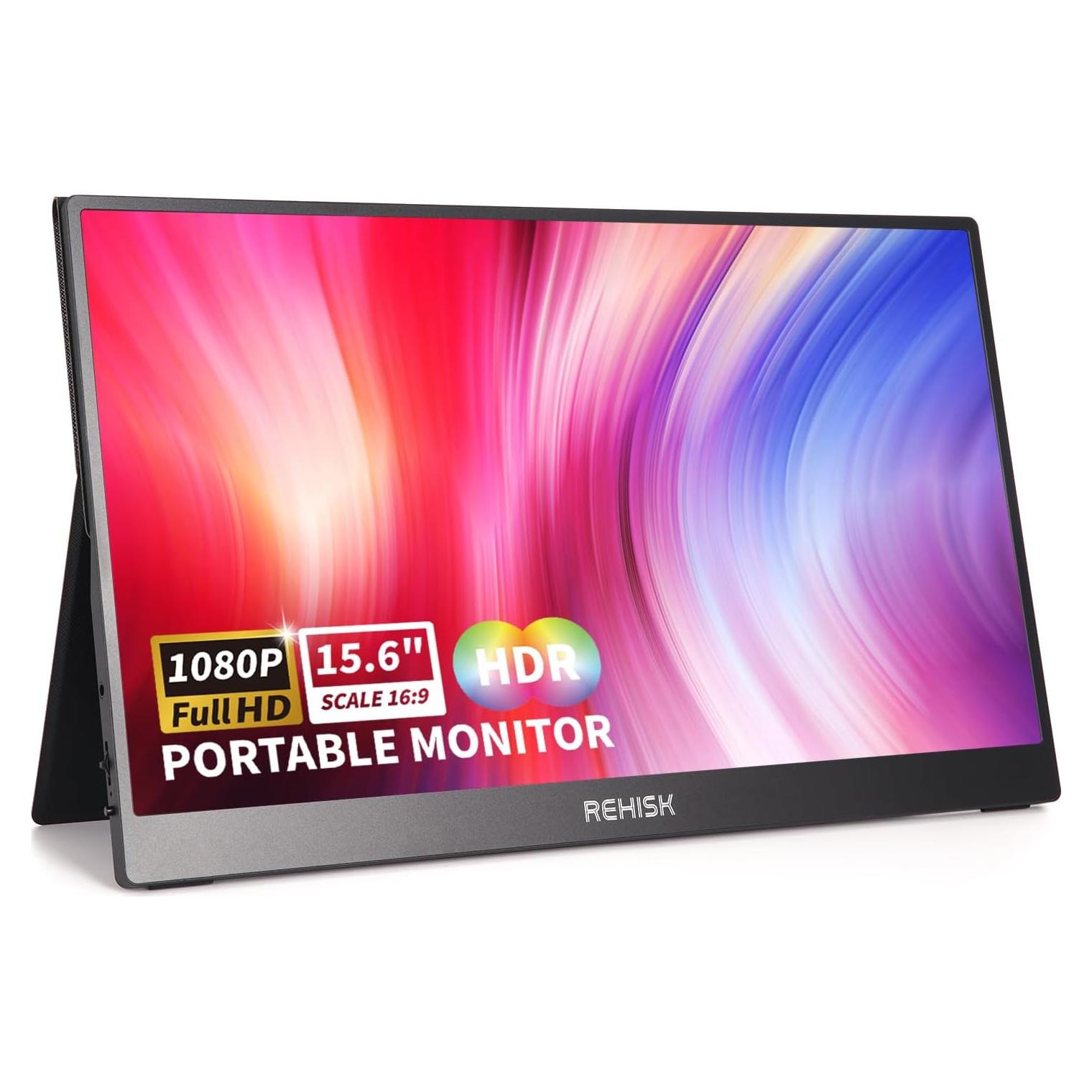 Monitor Portátil ReHisk 15.6'' FHD 1080P IPS con Funda