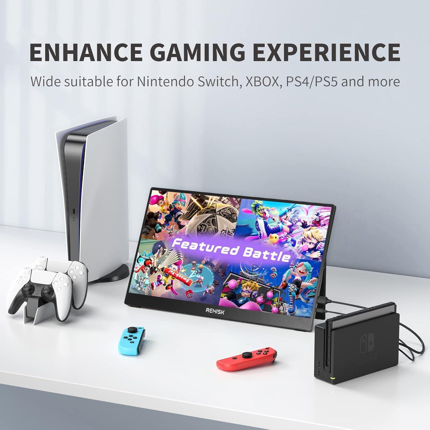 Monitor Portátil ReHisk 15.6'' FHD 1080P IPS con Funda