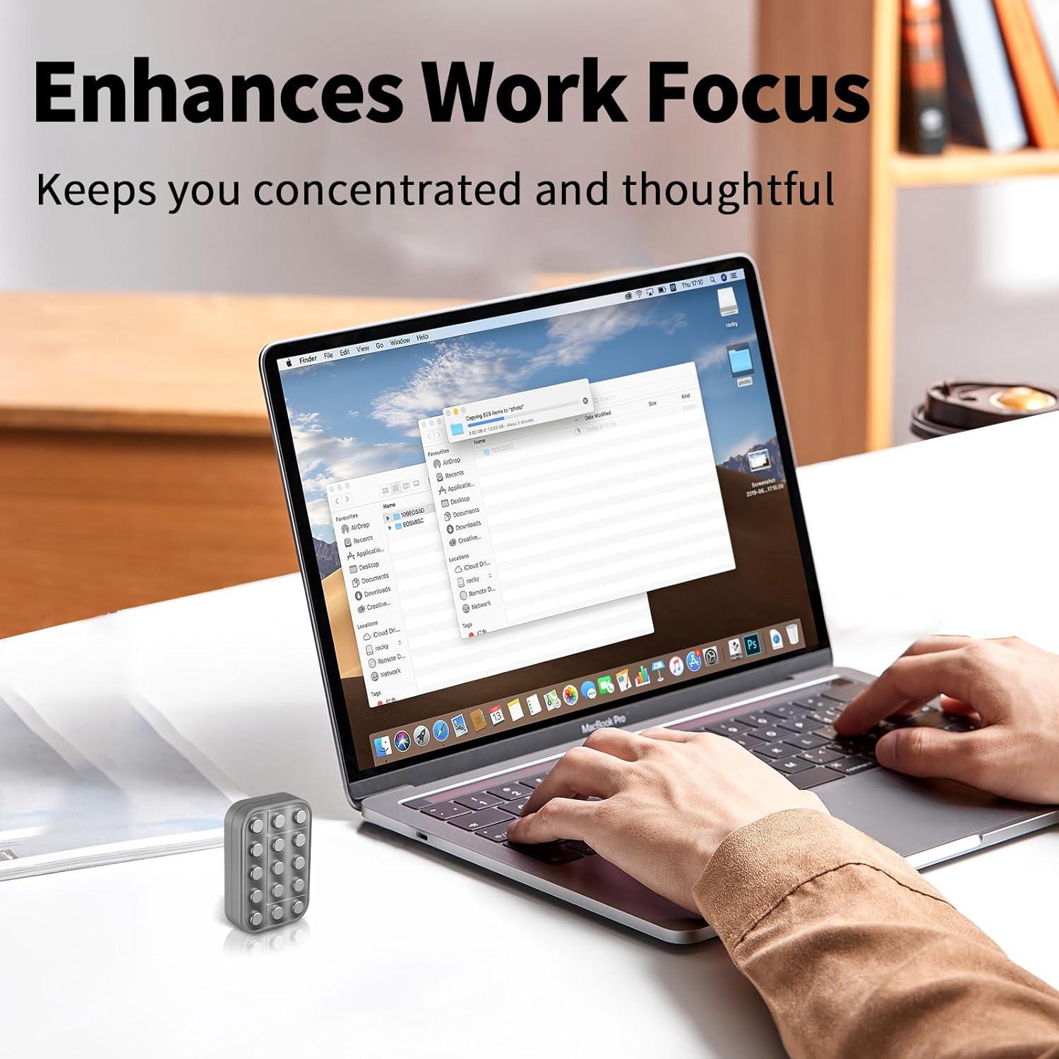 Deslizador Antiestrés de Metal WSHWXY Plata 4.57x2.99cm