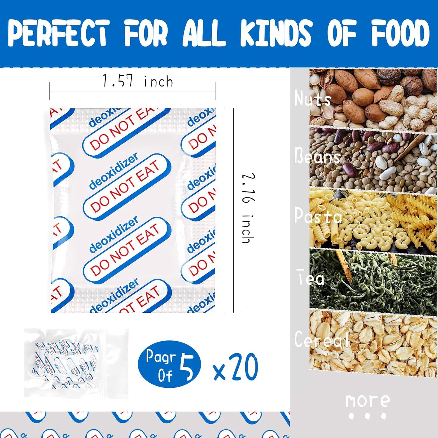 Absorbentes de Oxígeno Grado Alimenticio 500cc - 100 Unidades