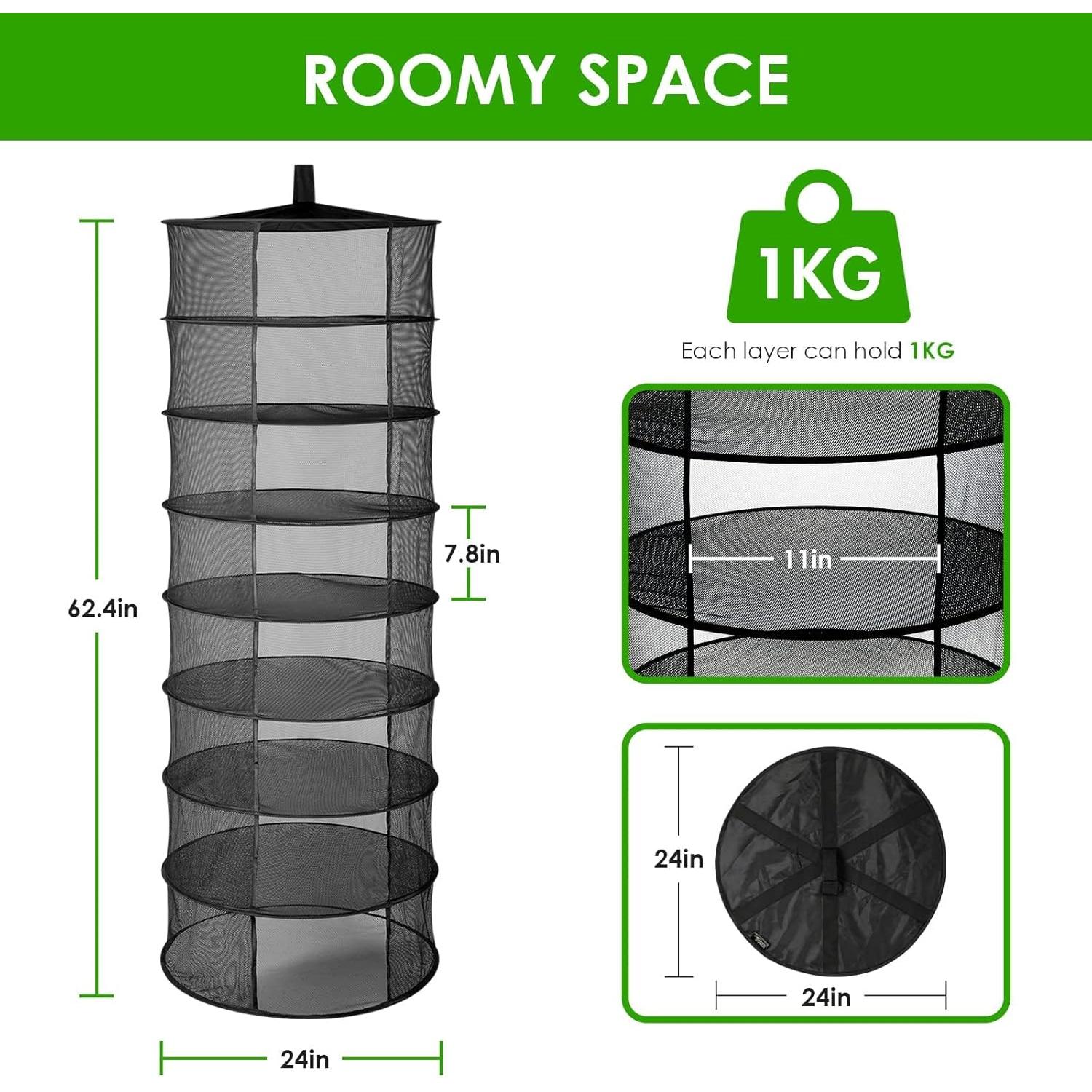 Estante de Secado de Hierbas 8 Capas iPower 61 cm Plegable