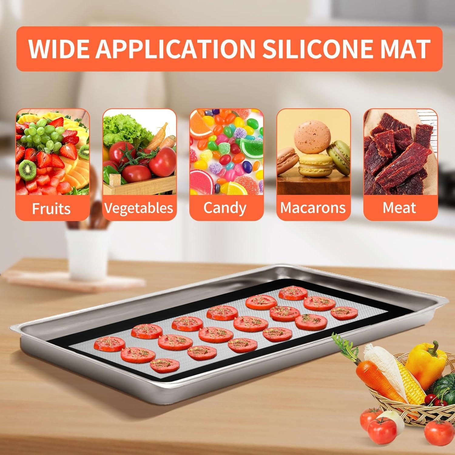 6 Tapetes de Silicona BriskJoy para Deshidratador Harvest Right 43.8x17.5cm