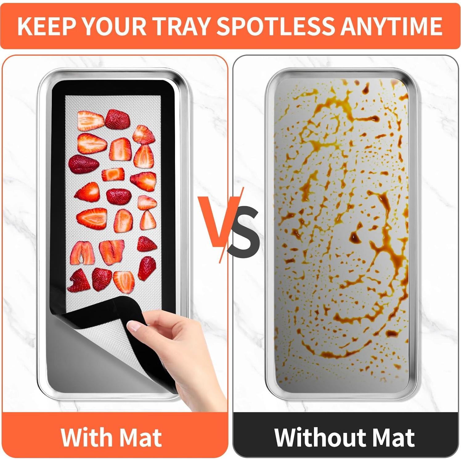 6 Tapetes de Silicona BriskJoy para Deshidratador Harvest Right 43.8x17.5cm