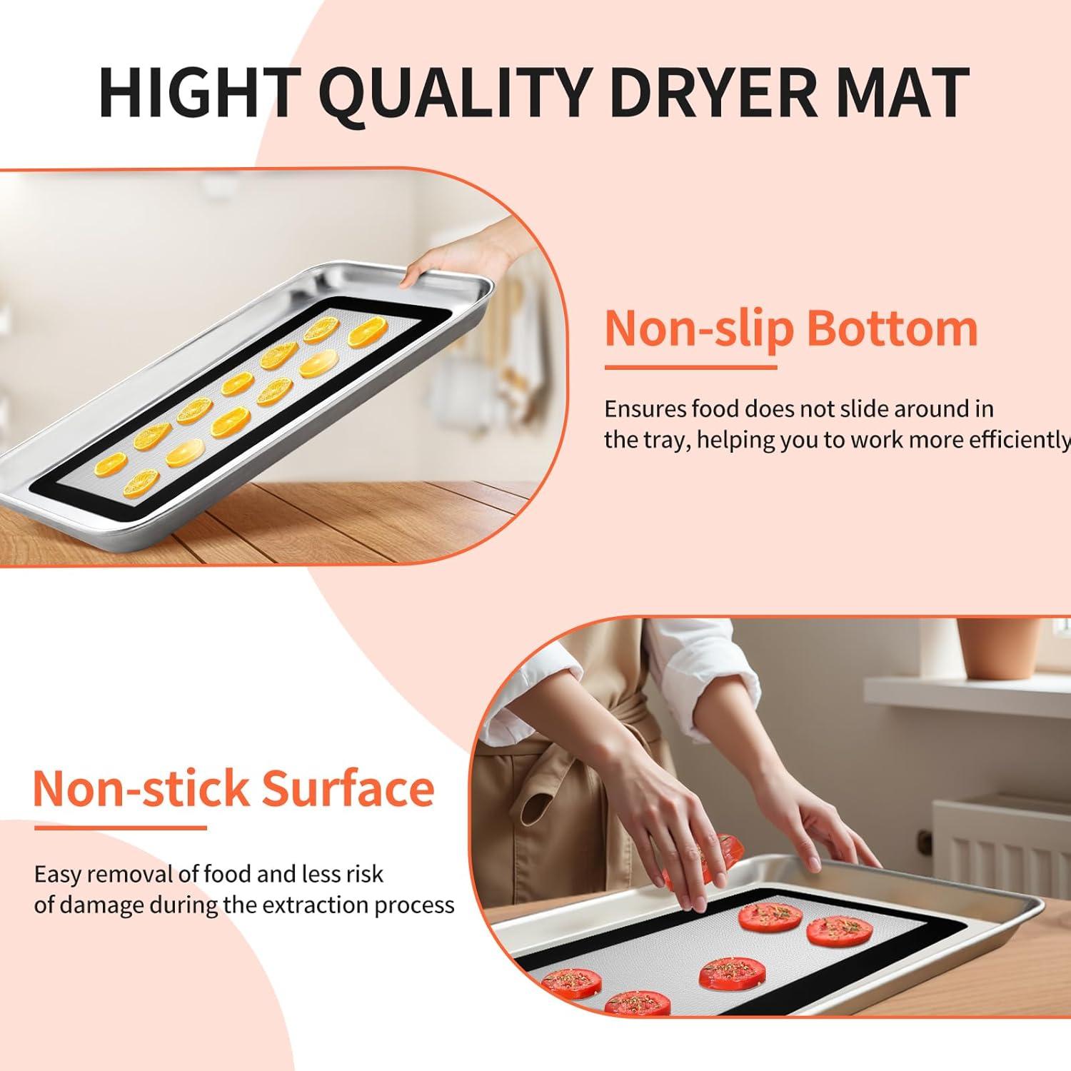 6 Tapetes de Silicona BriskJoy para Deshidratador Harvest Right 43.8x17.5cm