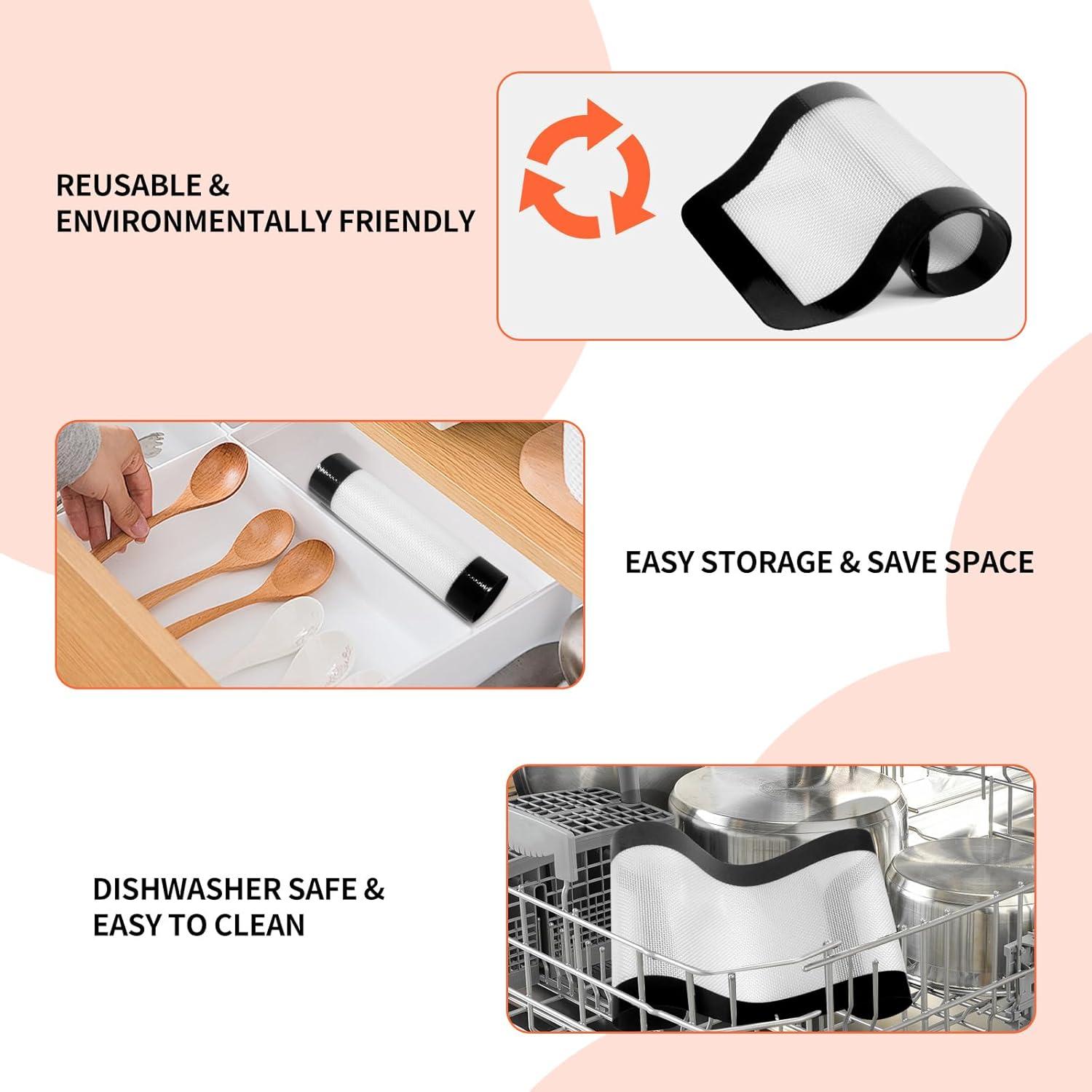 6 Tapetes de Silicona BriskJoy para Deshidratador Harvest Right 43.8x17.5cm