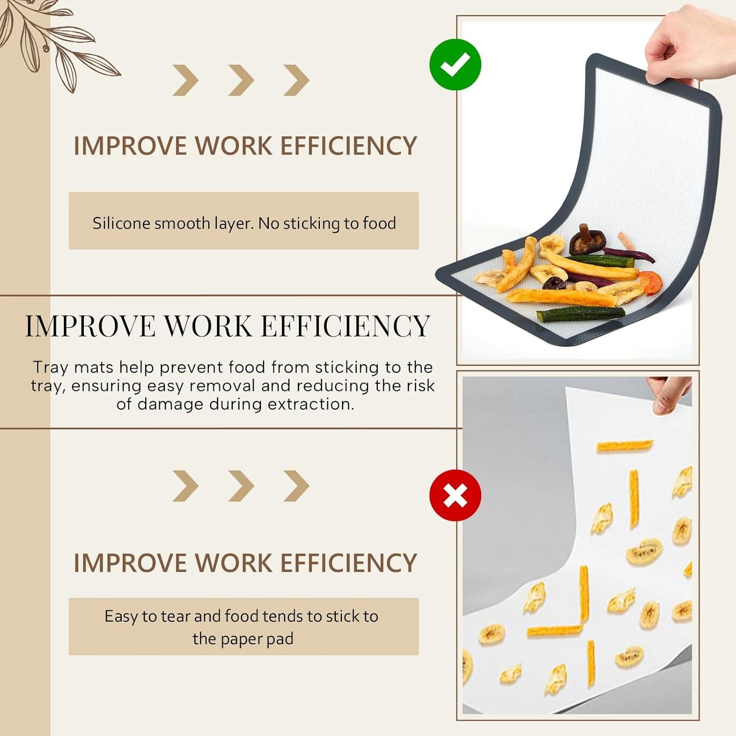 8 Tapetes de Silicona Reutilizables Reallnaive 33.7x17.8cm