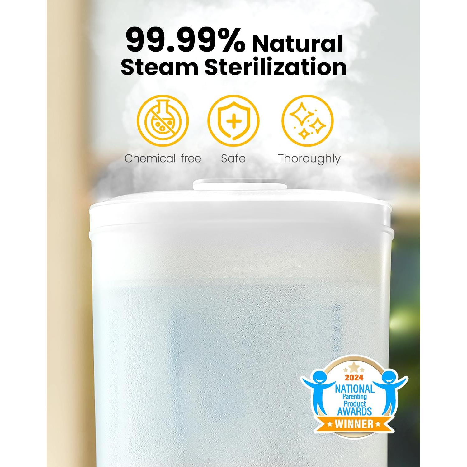 Esterilizador de Biberones Eléctrico HAUTURE 6-en-1 Blanco