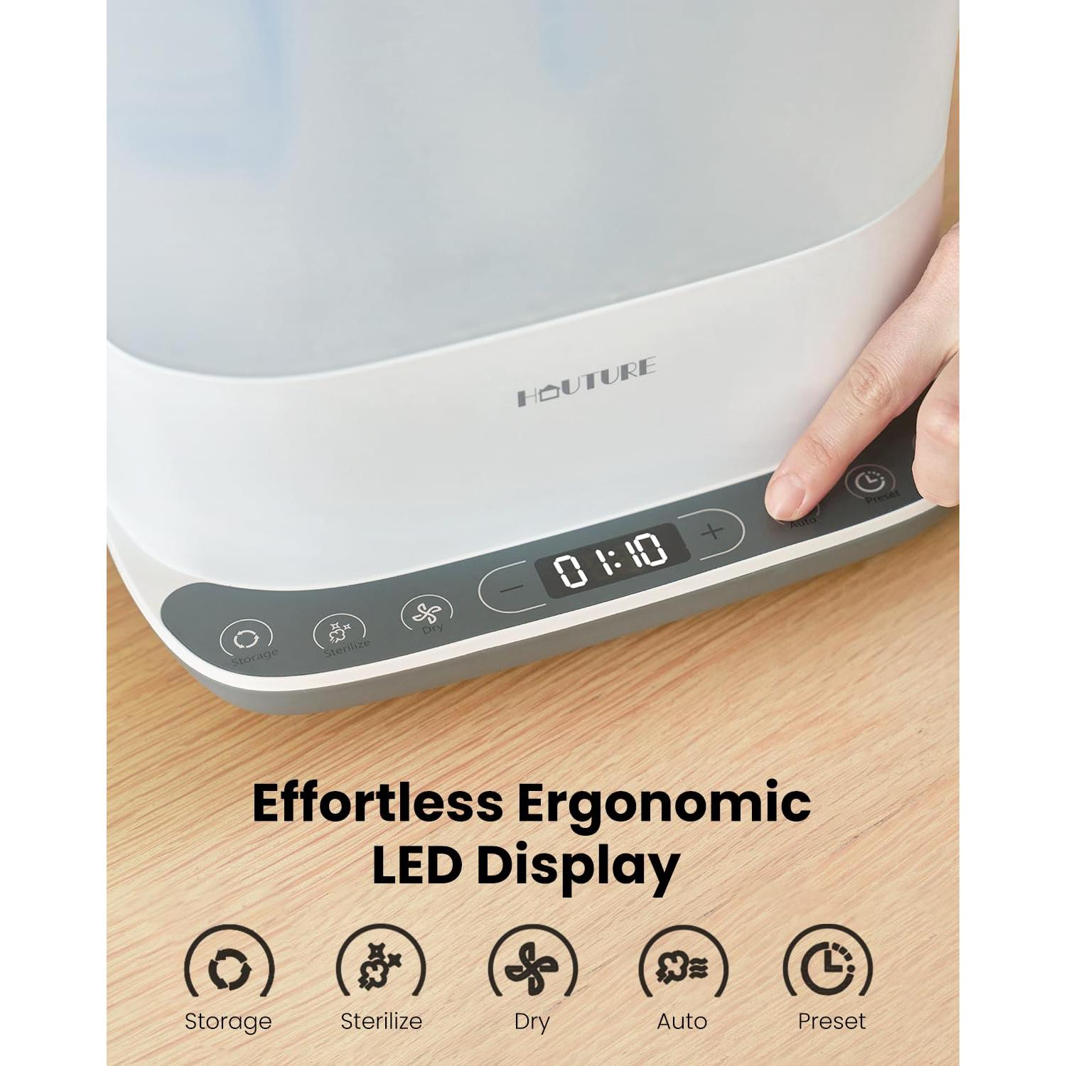 Esterilizador de Biberones Eléctrico HAUTURE 6-en-1 Blanco