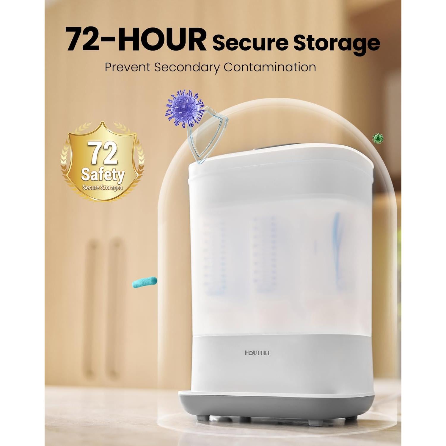 Esterilizador de Biberones Eléctrico HAUTURE 6-en-1 Blanco