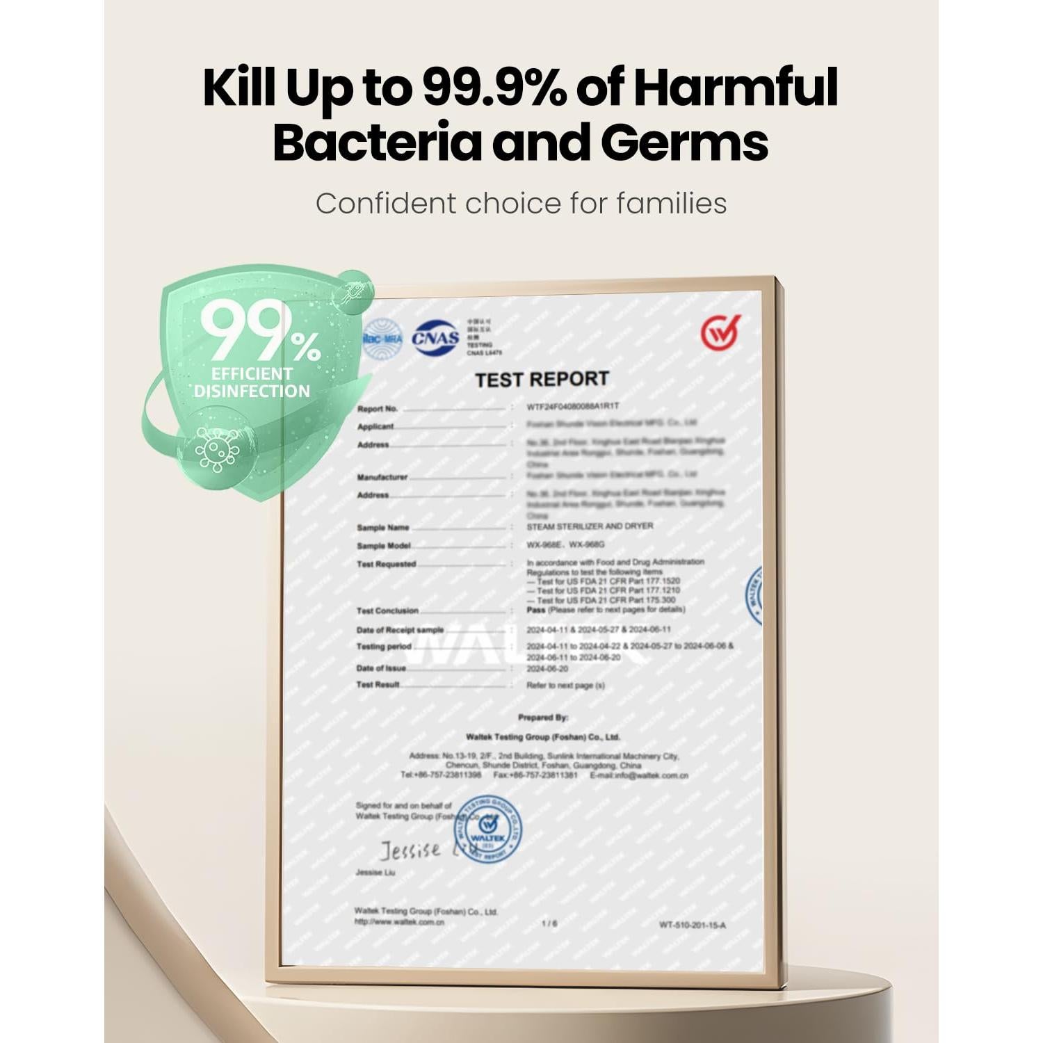 Esterilizador de Biberones Eléctrico HAUTURE 6-en-1 Blanco