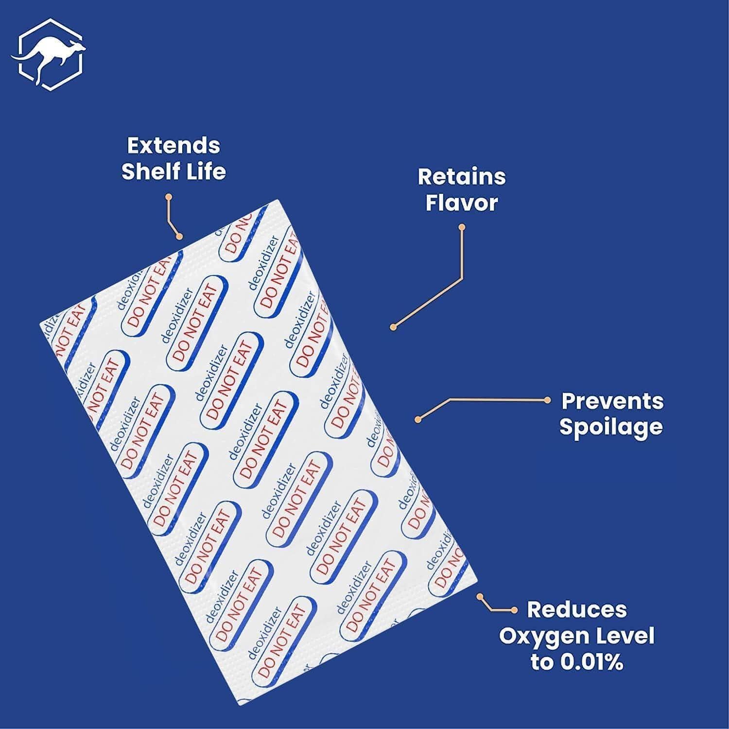 Absorbentes de Oxígeno Wallaby 400cc - 100 Unidades Grado Alimenticio