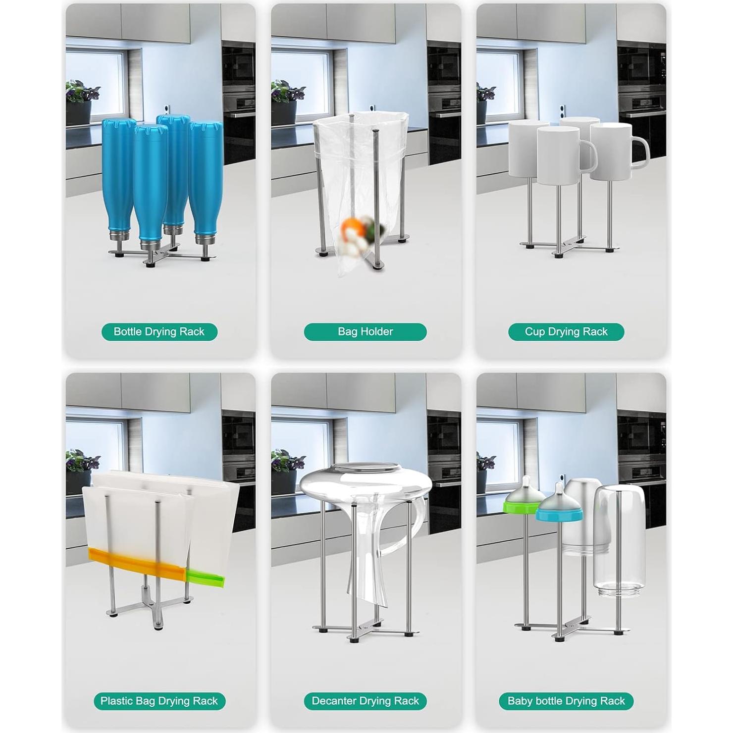 Soporte Plegable para Secar Botellas y Decantadores SHILFID