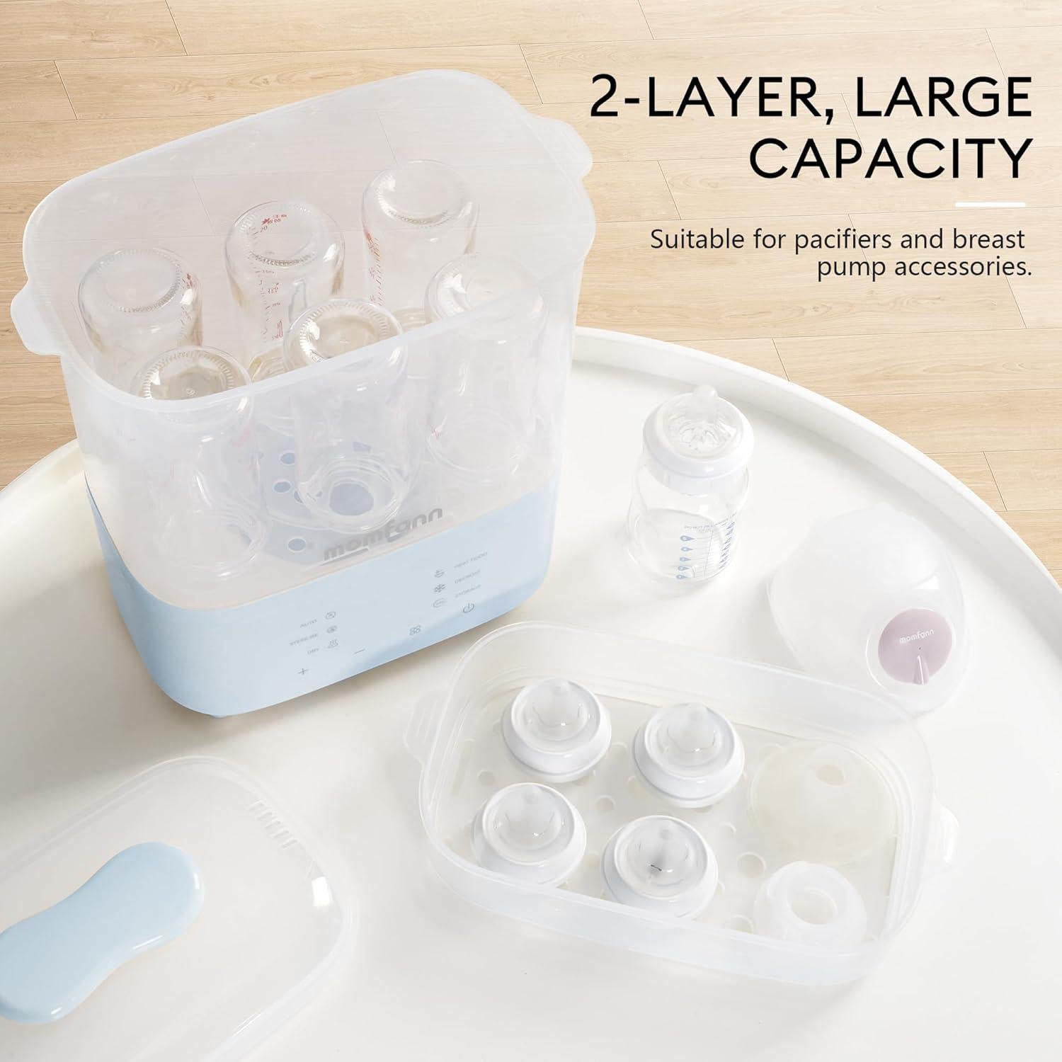 Esterilizador y Secador de Botellas Momfann 8 en 1 Azul