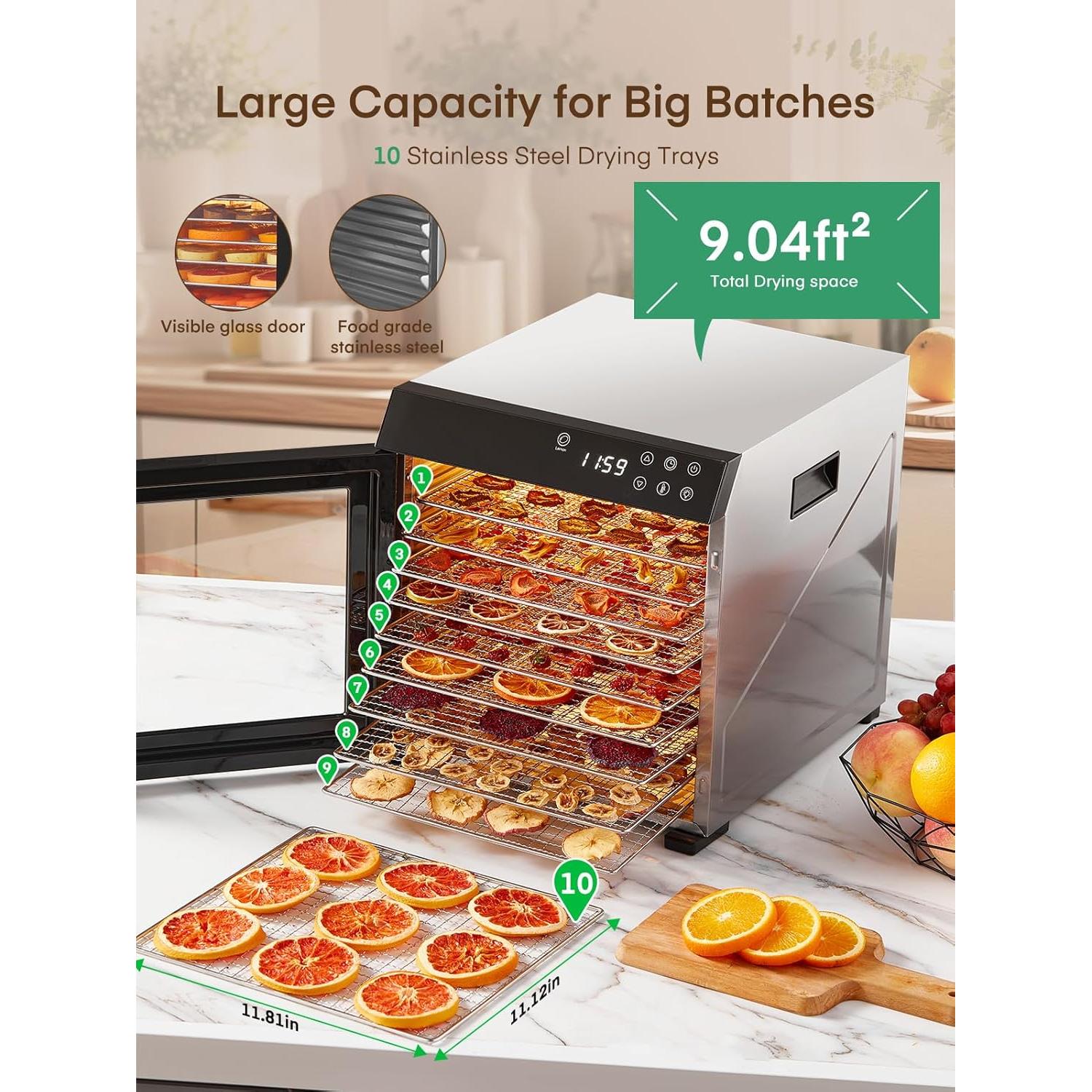 Deshidratador de Alimentos FOHERE FD-1017 1000W 10 Bandejas