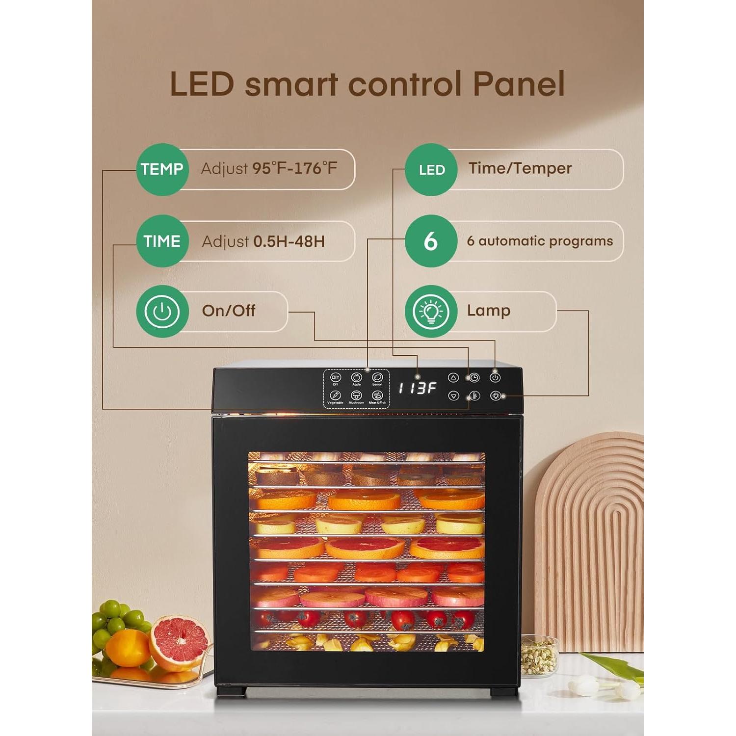 Deshidratador de Alimentos FOHERE FD-1017 1000W 10 Bandejas