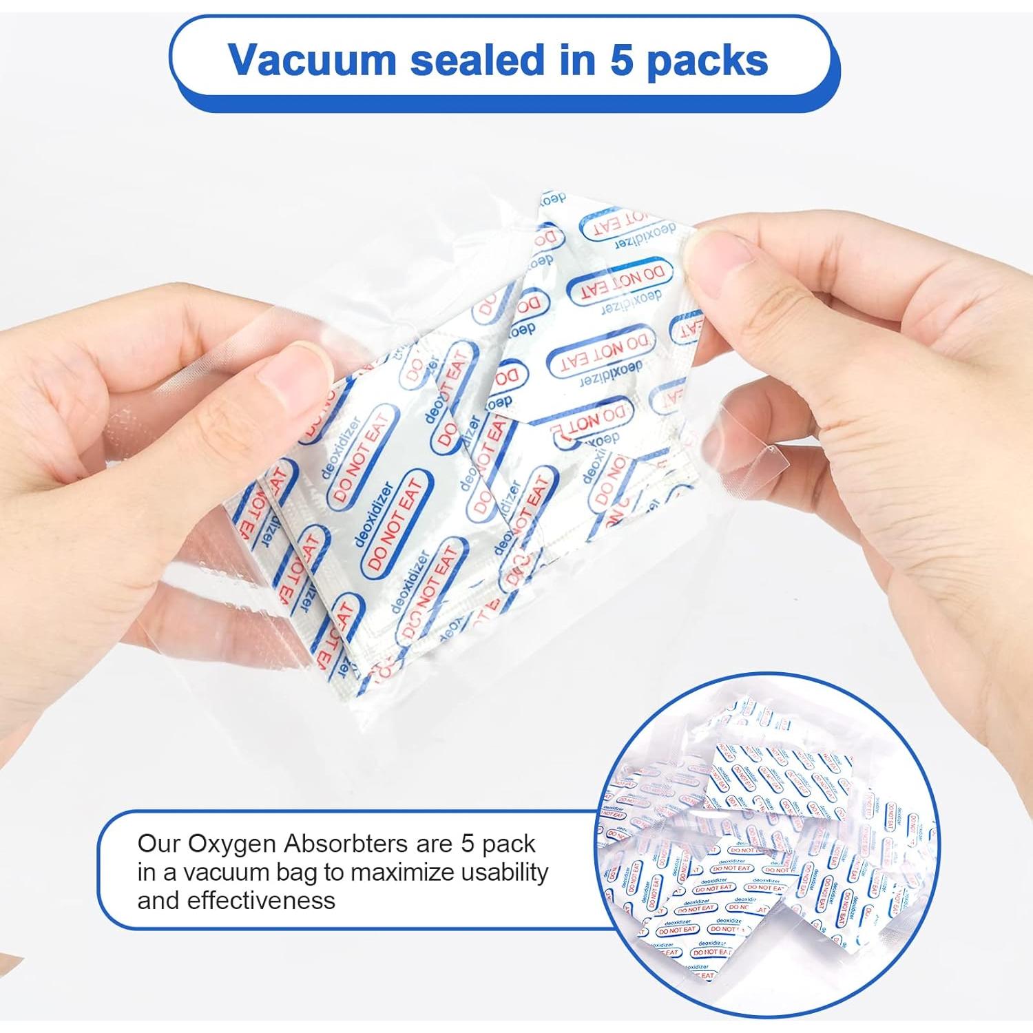 Absorbentes de Oxígeno 500cc ZRLEI - 100 Unidades para Alimentos