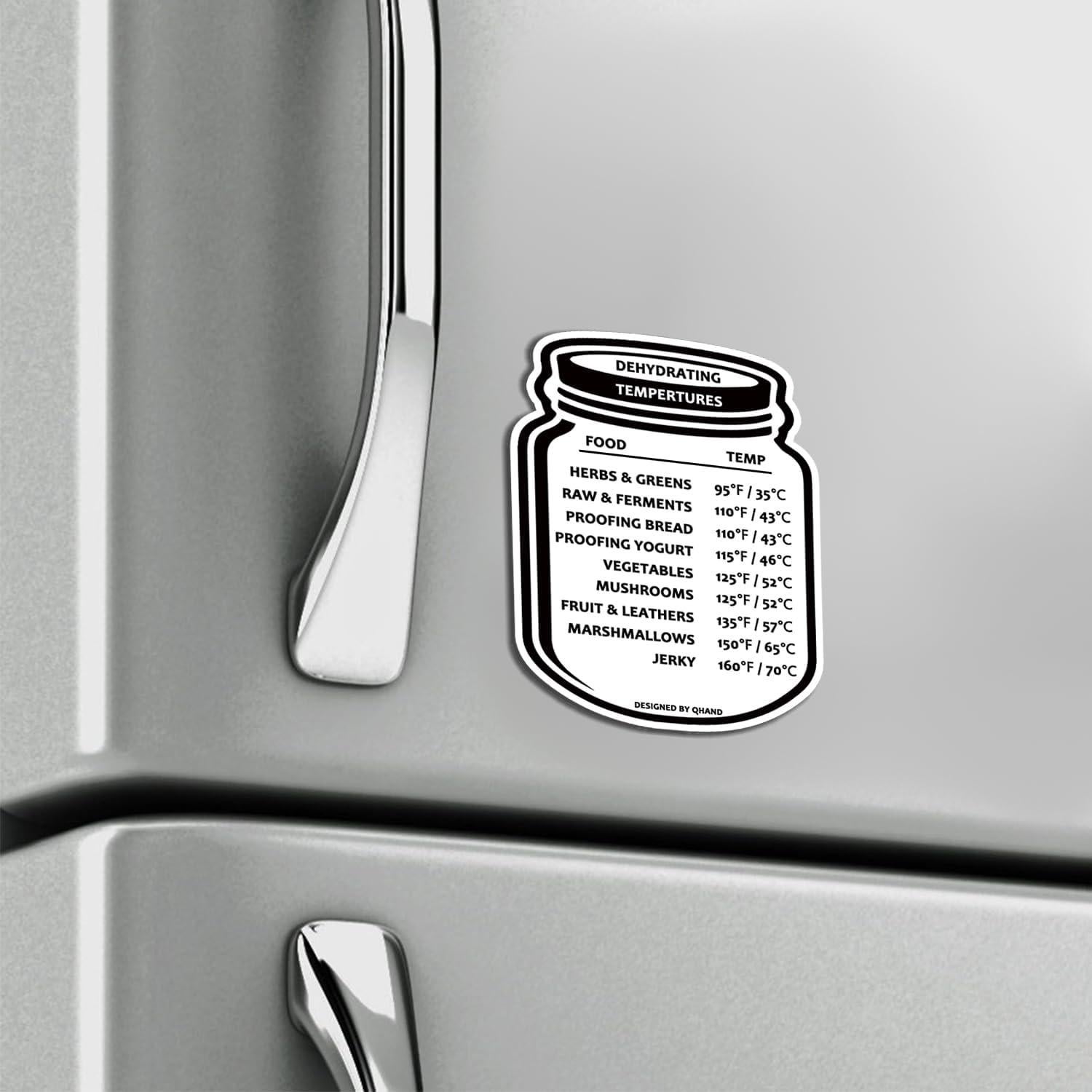 Dehydrator Temperature Guide Refrigerator Magnet Quick Reference Dehydrating Temperature Magnetic Cheat Sheet 2 Packs