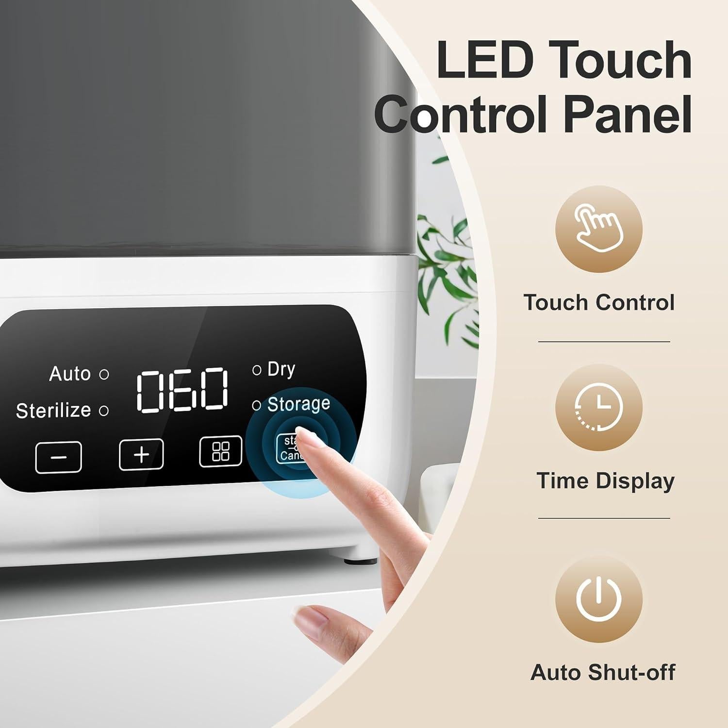 Esterilizador y Secador de Biberones 4 en 1 BBS001-01 Gris