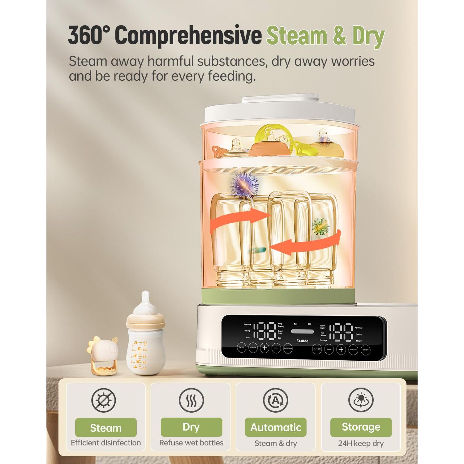 Calentador de Biberones Multifuncional Feekaa 3 en 1 44oz