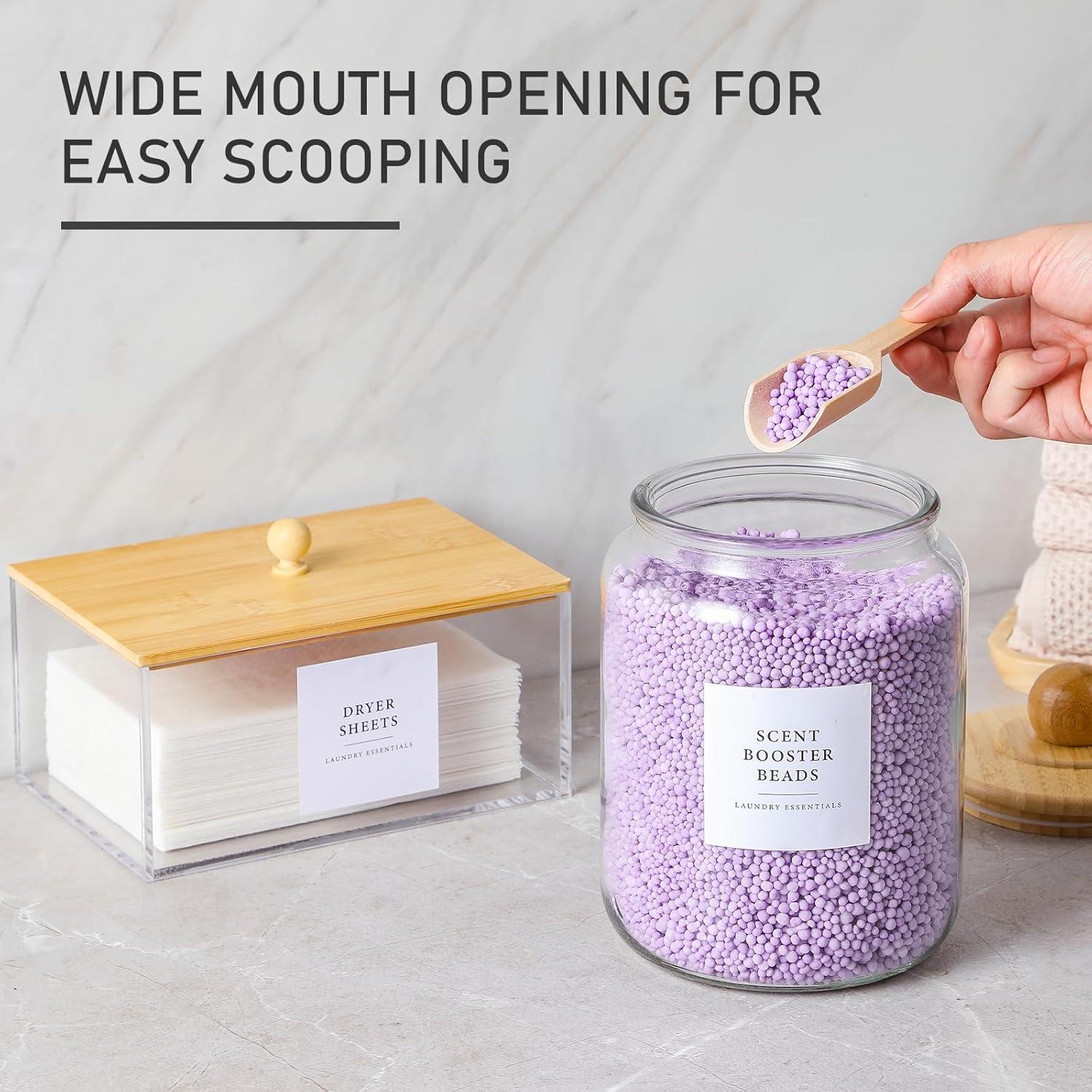 Frascos de vidrio herméticos LANDNEOO 1.89L con tapas de bambú