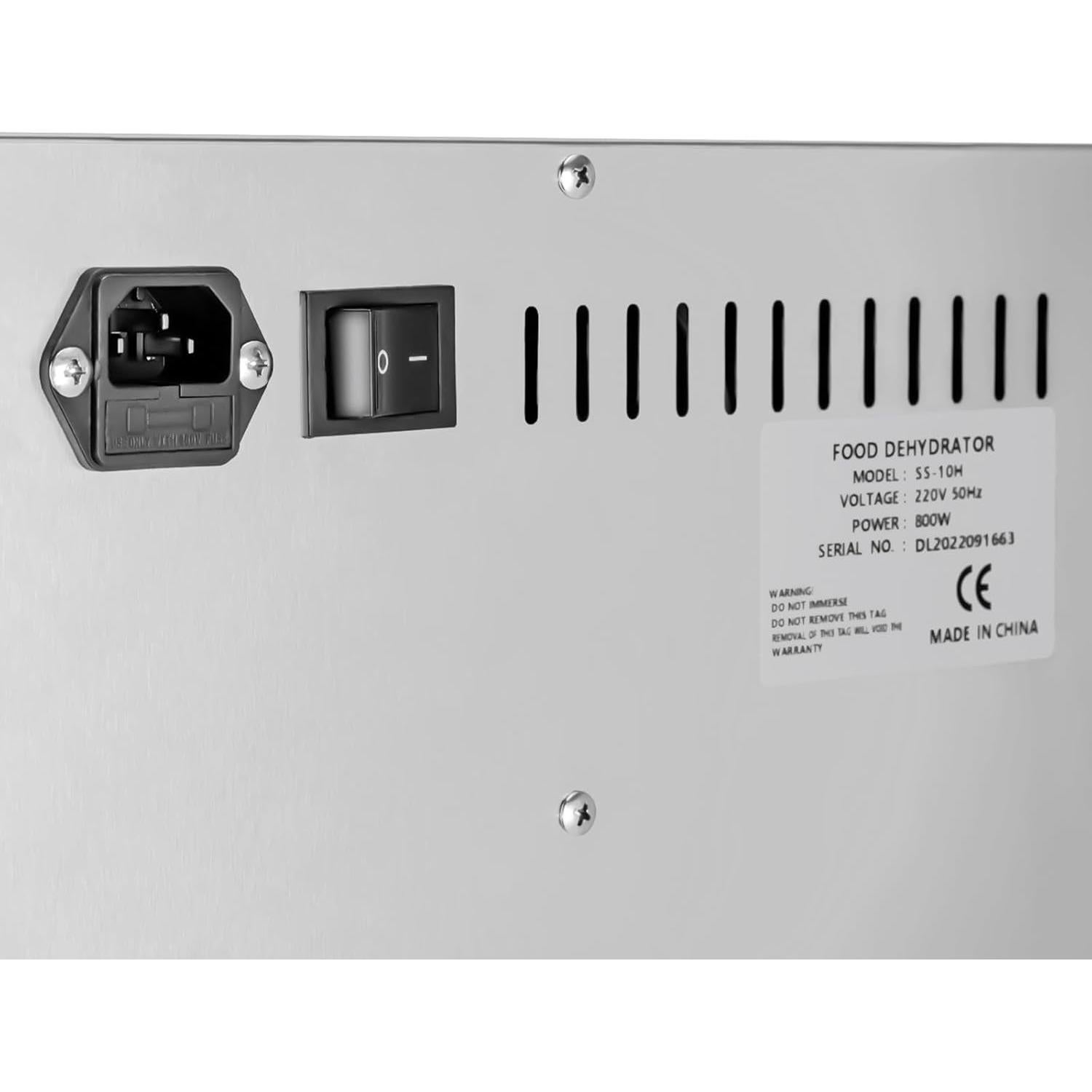 Deshidratador de Alimentos Liffshsy 10 Bandejas 800W Acero Inoxidable