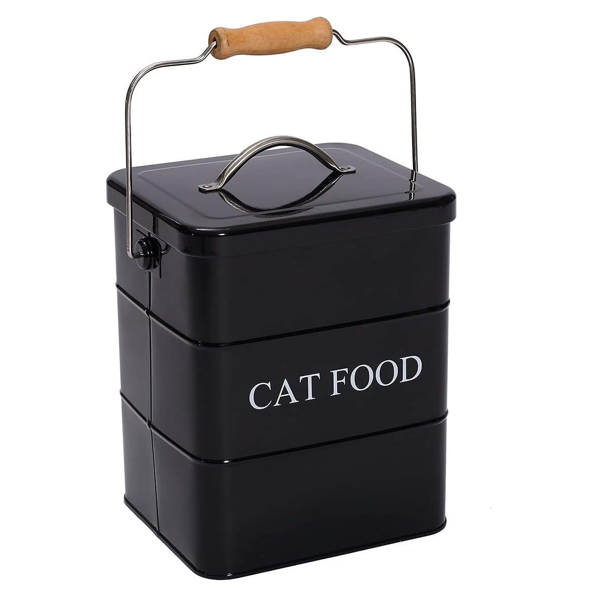 Contenedor de Almacenamiento de Comida para Gatos Geyecete 6L Negro