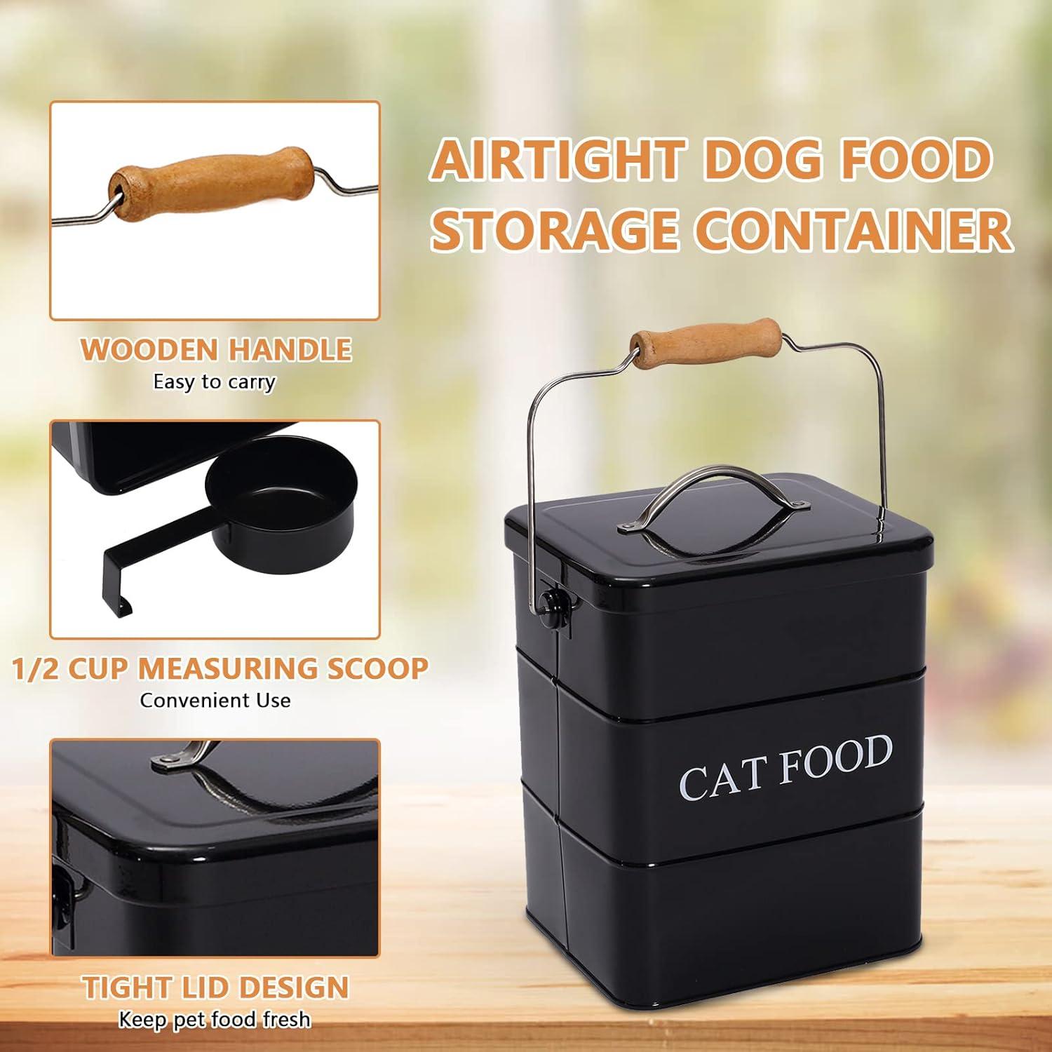 Contenedor de Almacenamiento de Comida para Gatos Geyecete 6L Negro