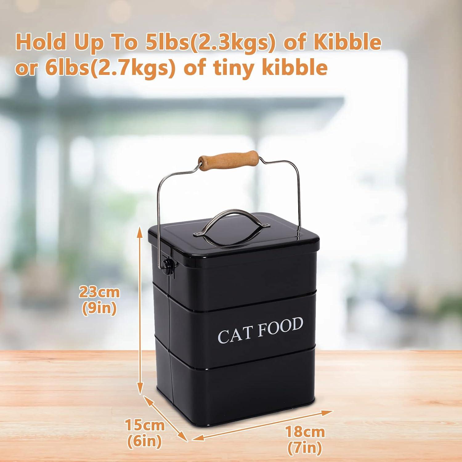 Contenedor de Almacenamiento de Comida para Gatos Geyecete 6L Negro