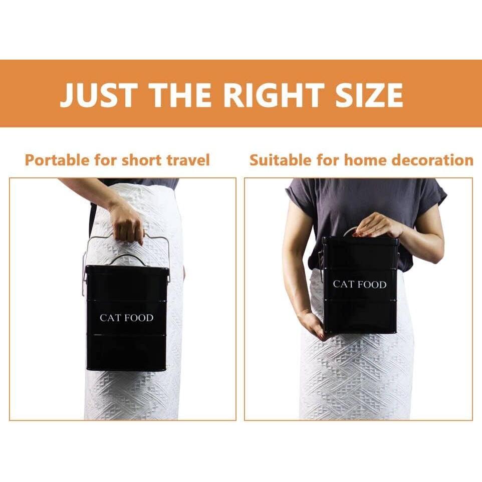 Contenedor de Almacenamiento de Comida para Gatos Geyecete 6L Negro