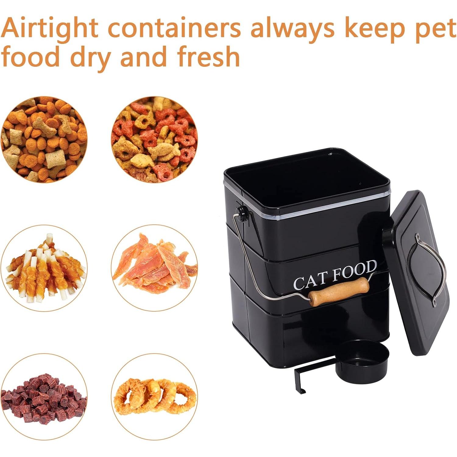 Contenedor de Almacenamiento de Comida para Gatos Geyecete 6L Negro