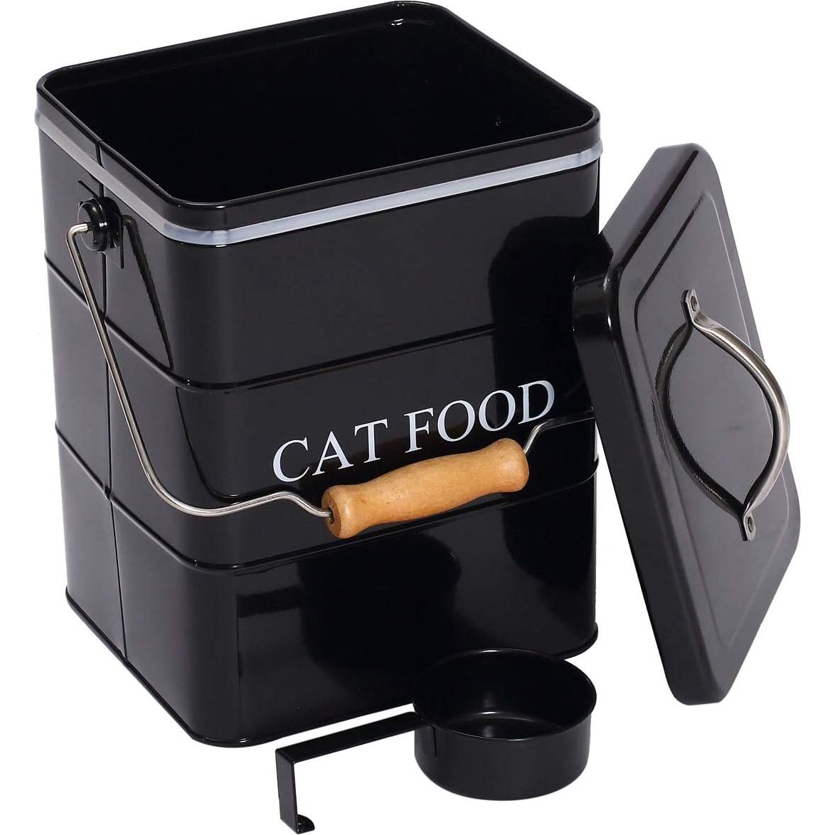 Contenedor de Almacenamiento de Comida para Gatos Geyecete 6L Negro